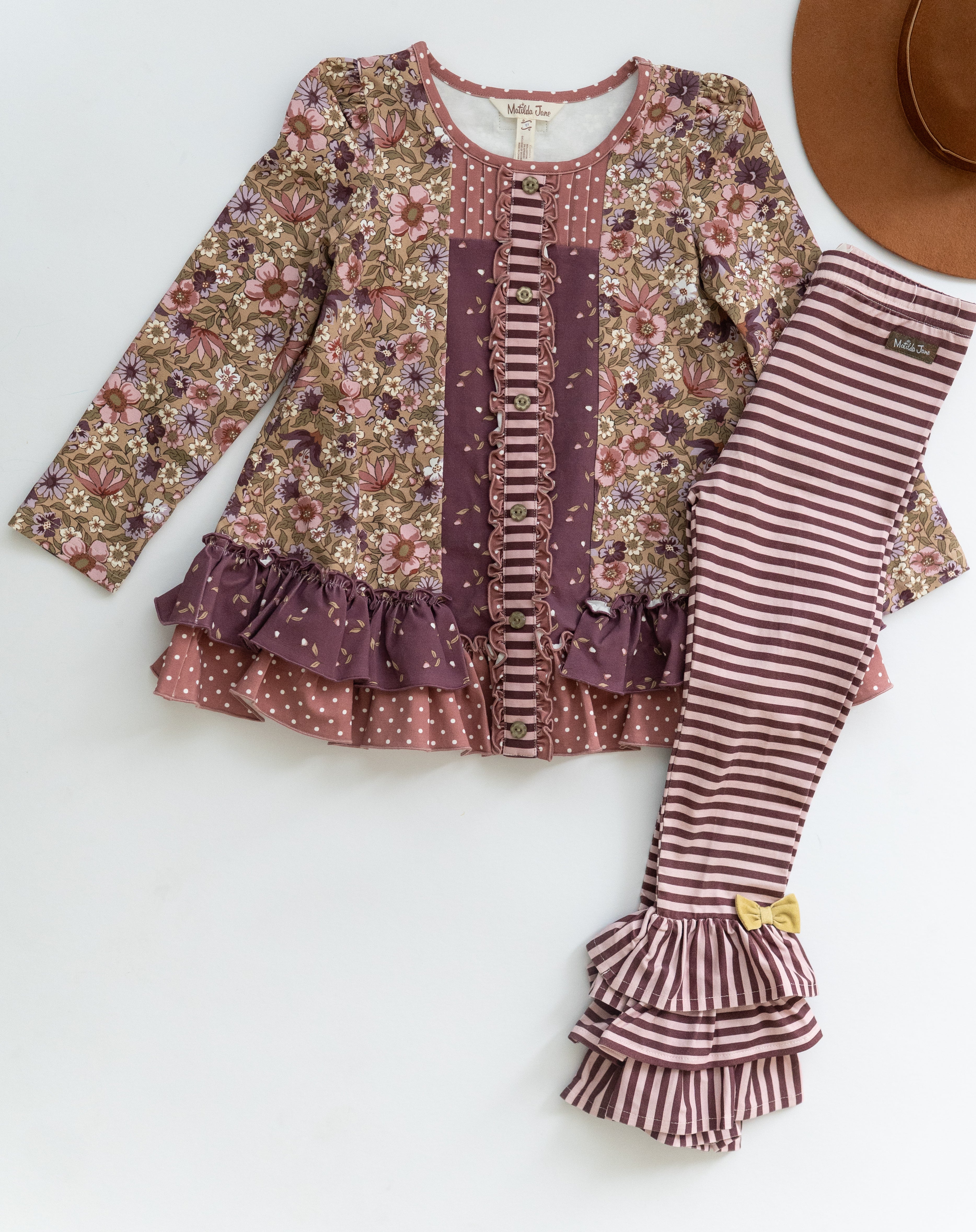 Tangled in Twigs Ruffle Leggings (Pre-Order)