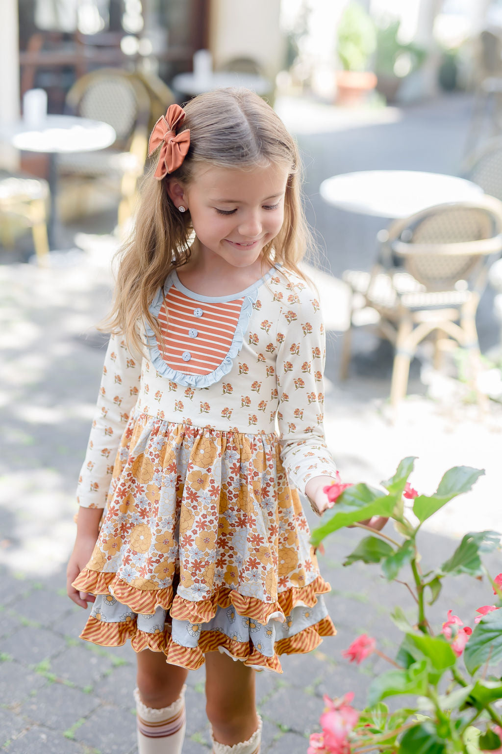 Double Ruffle Dress Garden Groovy Delights 10Y Double Ruffle Dress Garden Groovy Delights 10Y