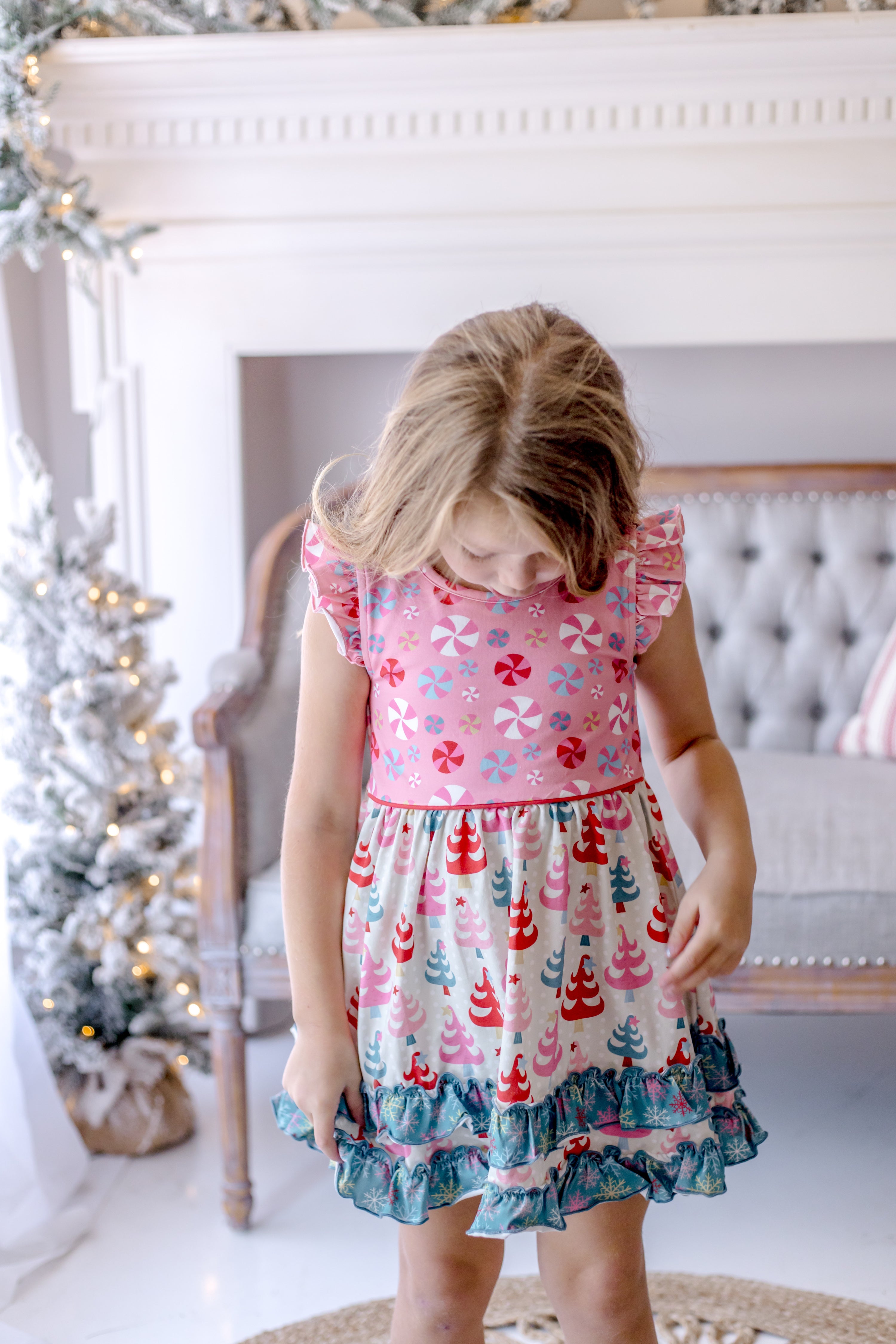 Twinkle Tree Treasures Ruffle Dress (Pre-Order)