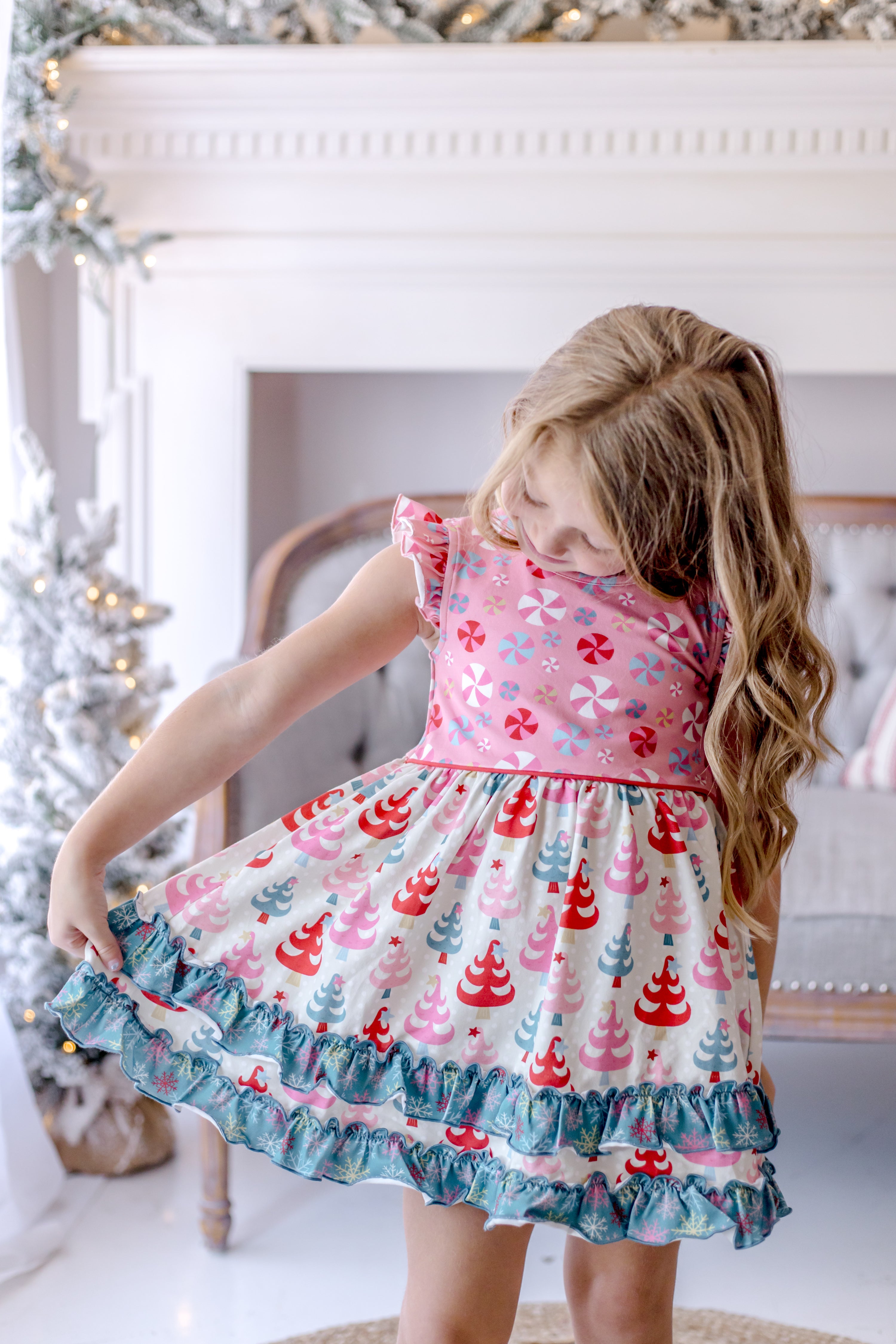 Twinkle Tree Treasures Ruffle Dress (Pre-Order)