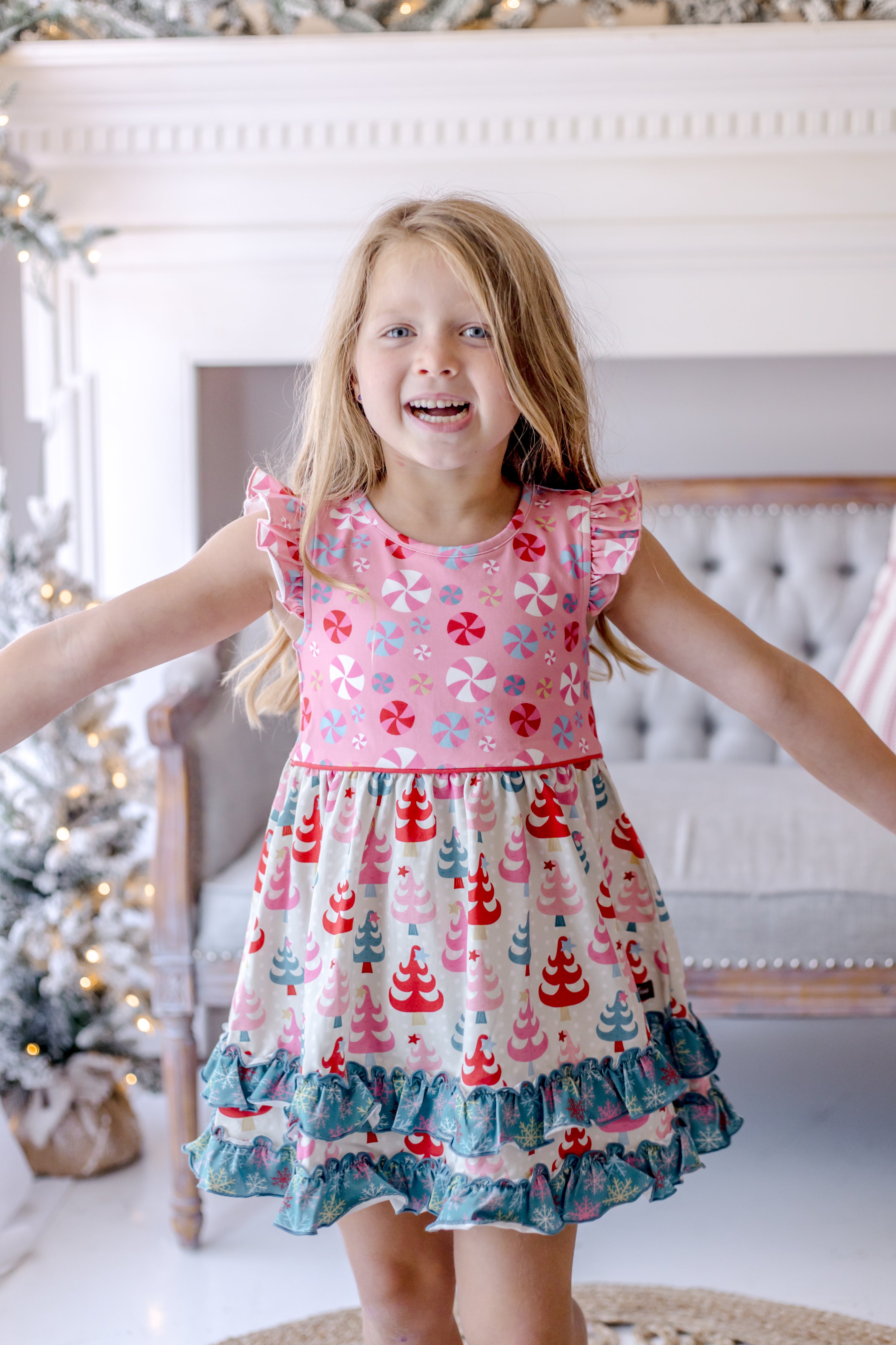 Twinkle Tree Treasures Ruffle Dress (Pre-Order)