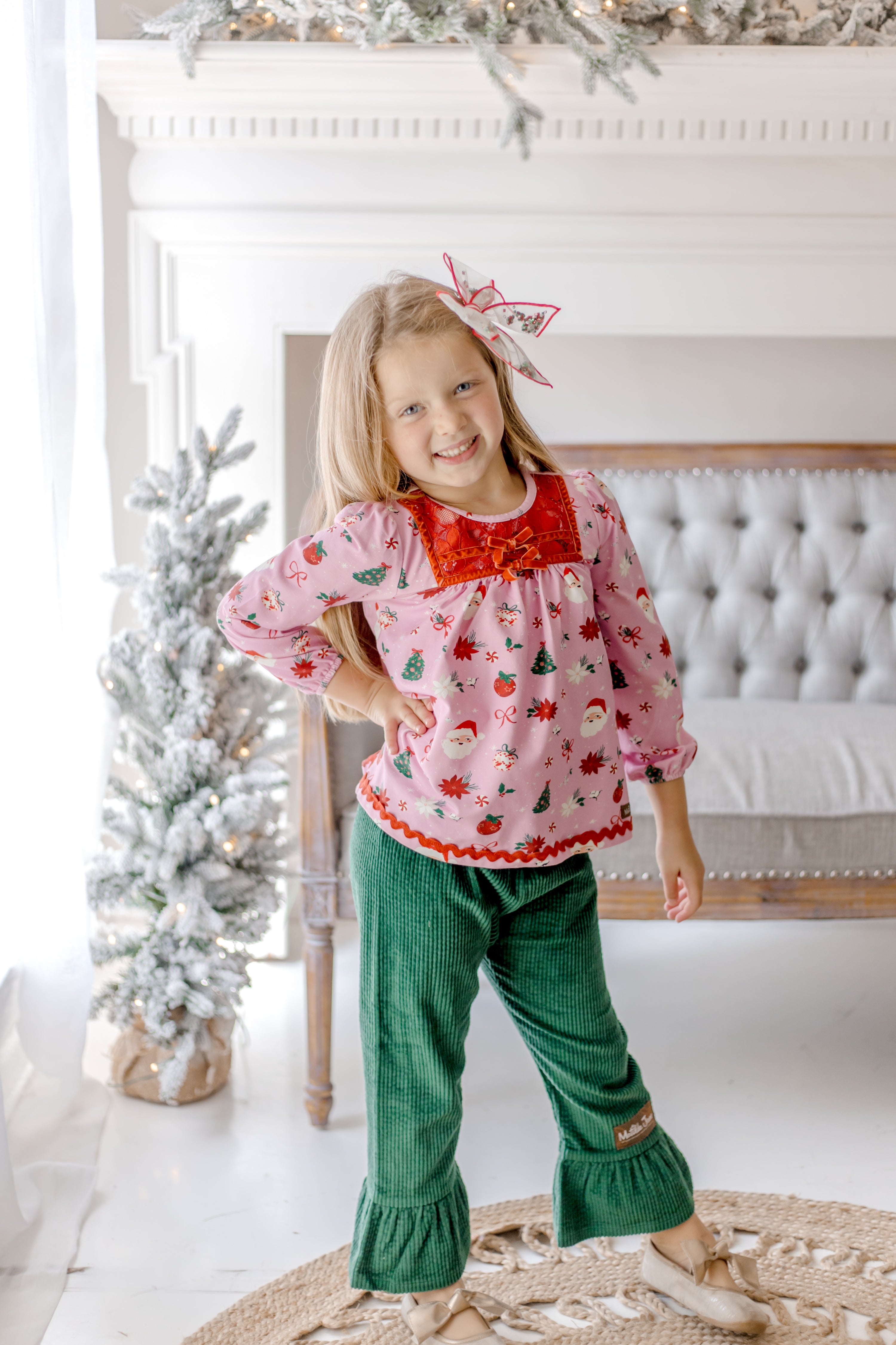 Rosy Cheeks & Jingles Lace Tunic (Pre-Order)