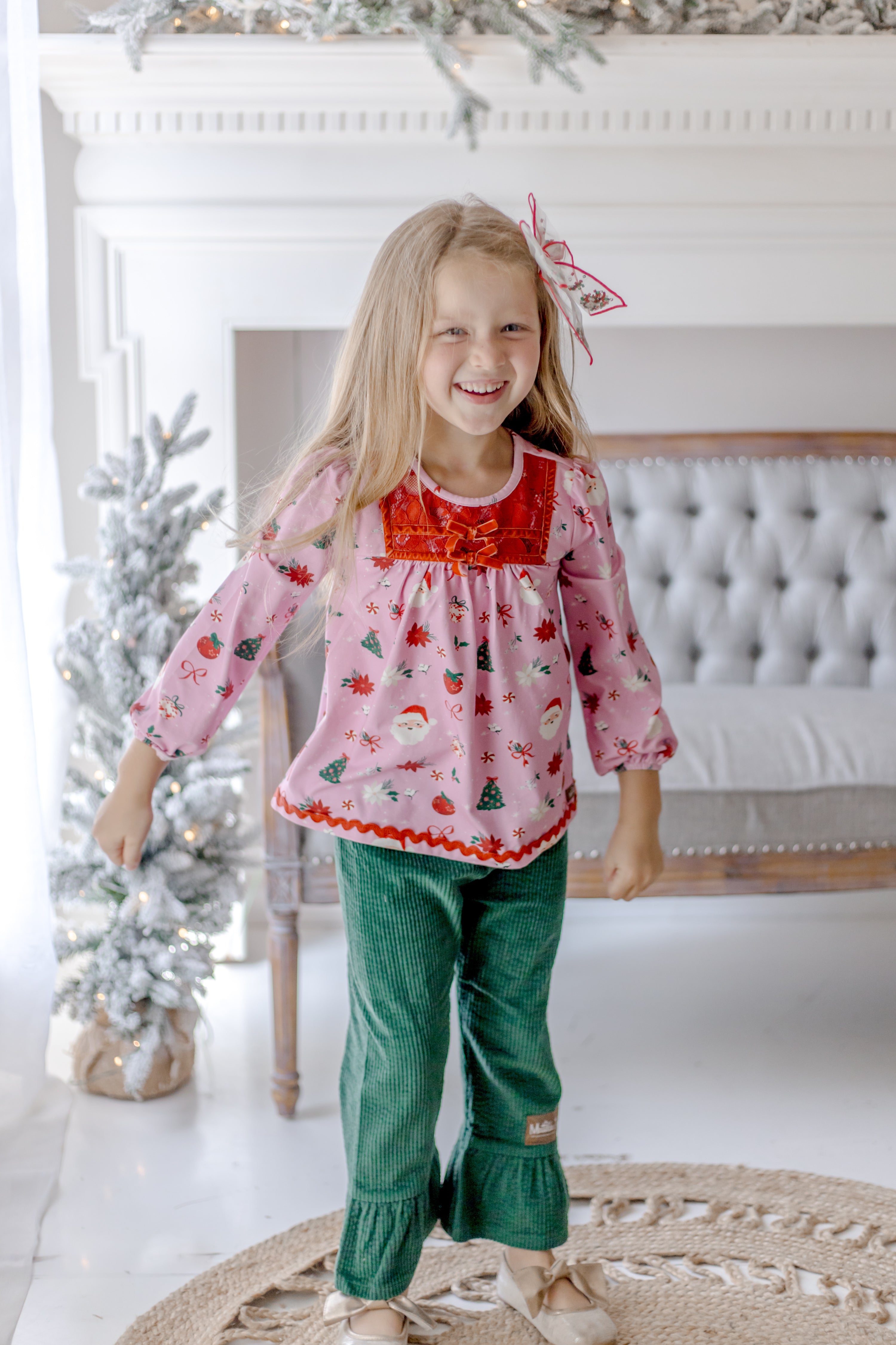 Rosy Cheeks & Jingles Lace Tunic (Pre-Order)