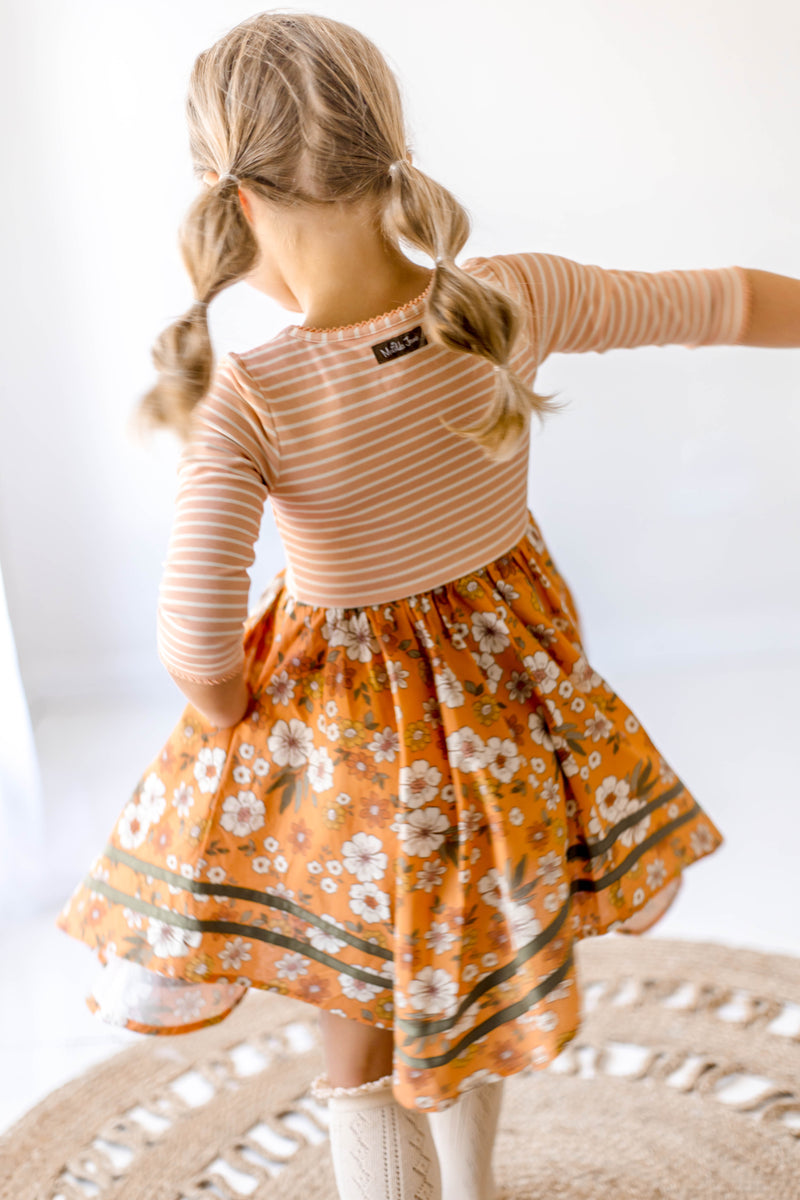 Floral Symphony Ribbon Dress