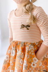 Floral Symphony Ribbon Dress