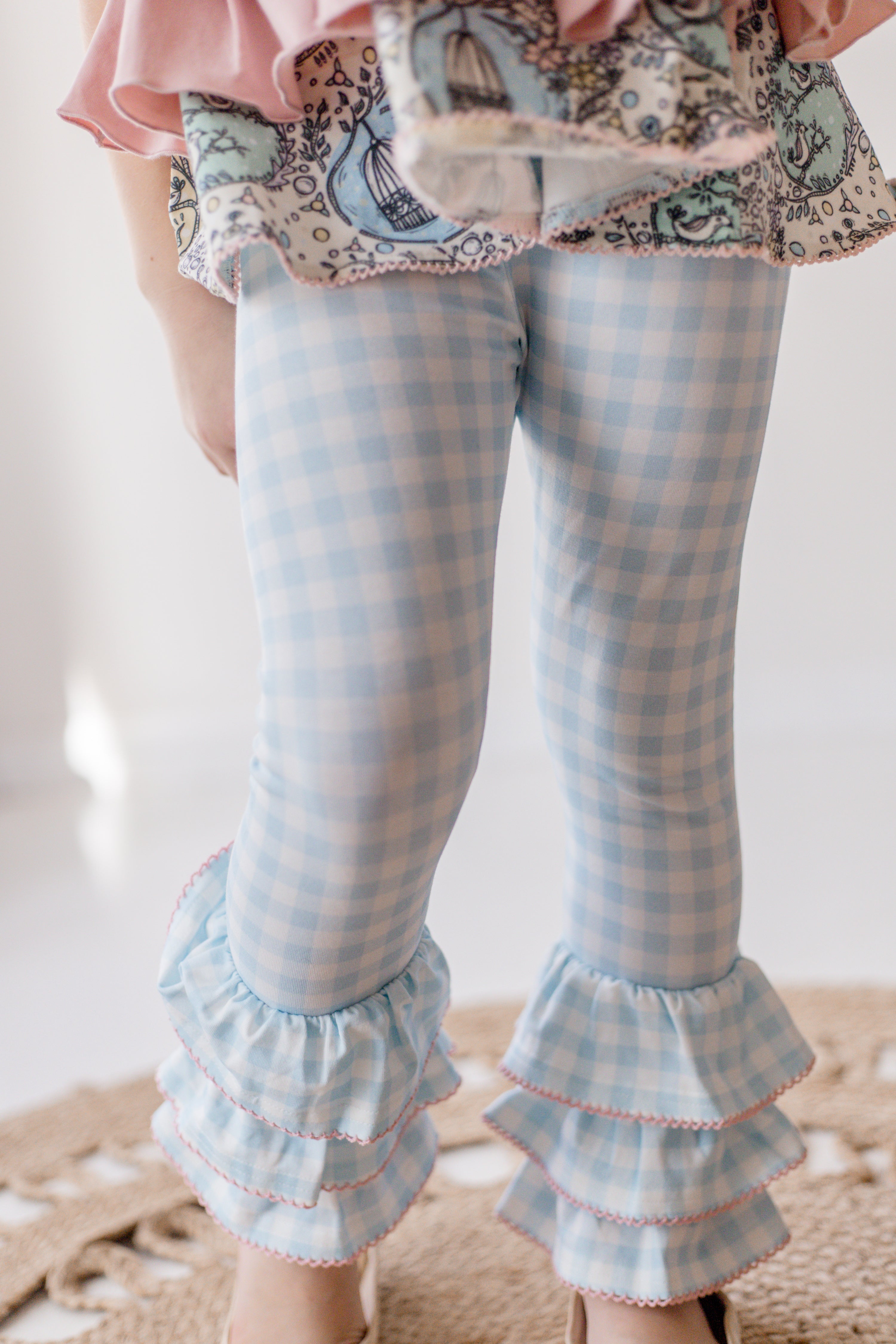 Gingham Grove Ruffle Leggings (Pre-Order)