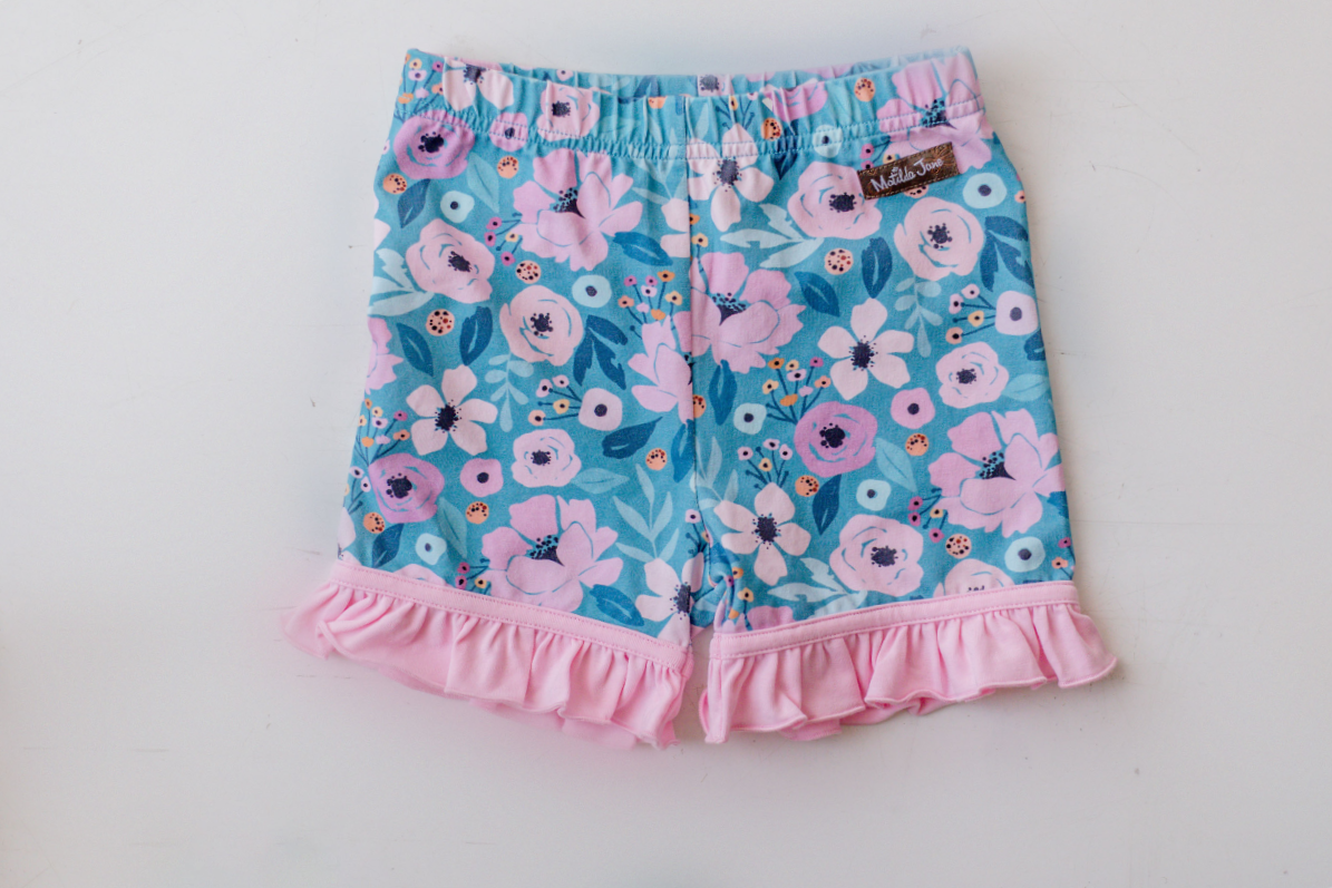 Teal Tide Ruffle Shorties (Pre-Order)