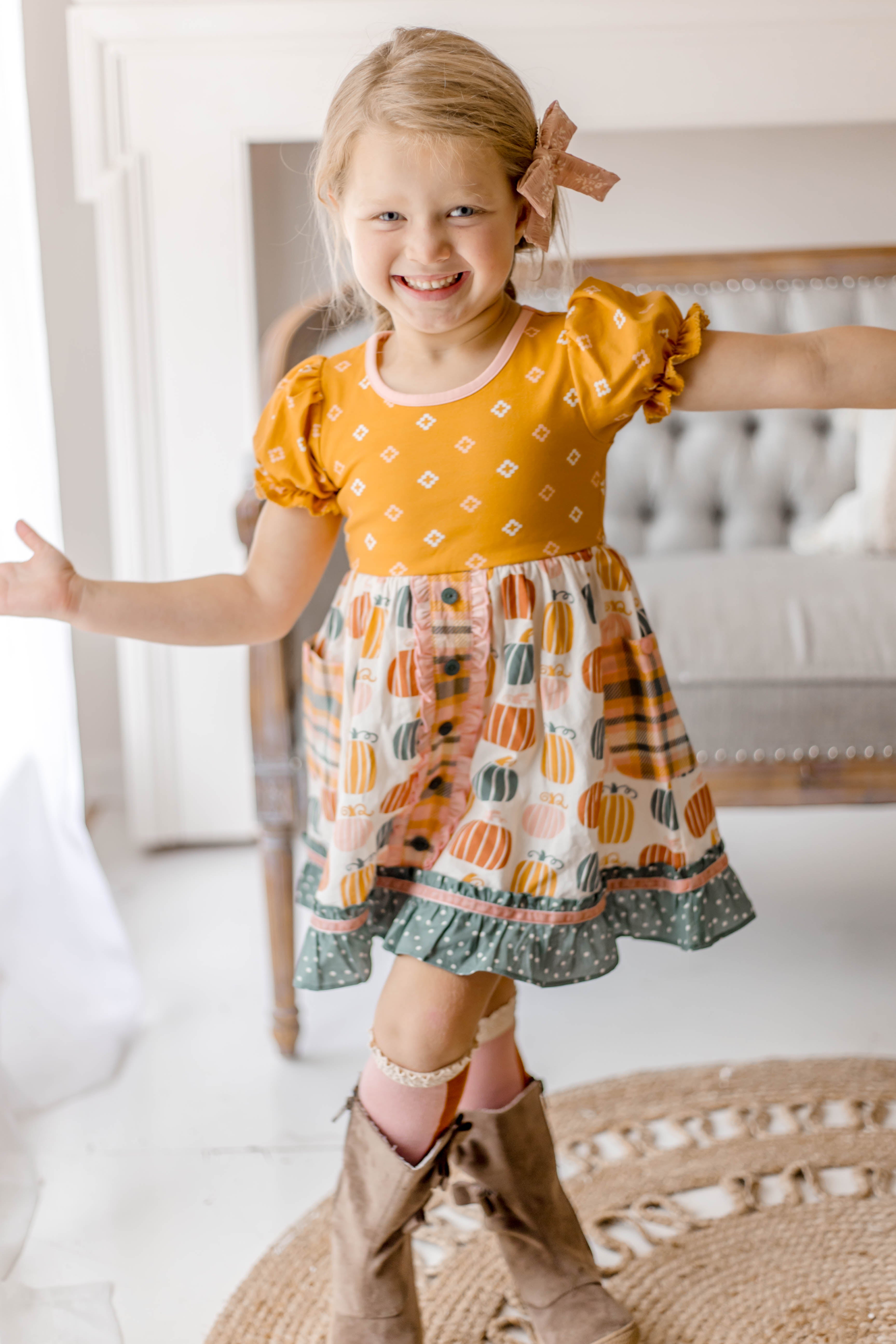 Little Pumpkin Jubilee Button Dress