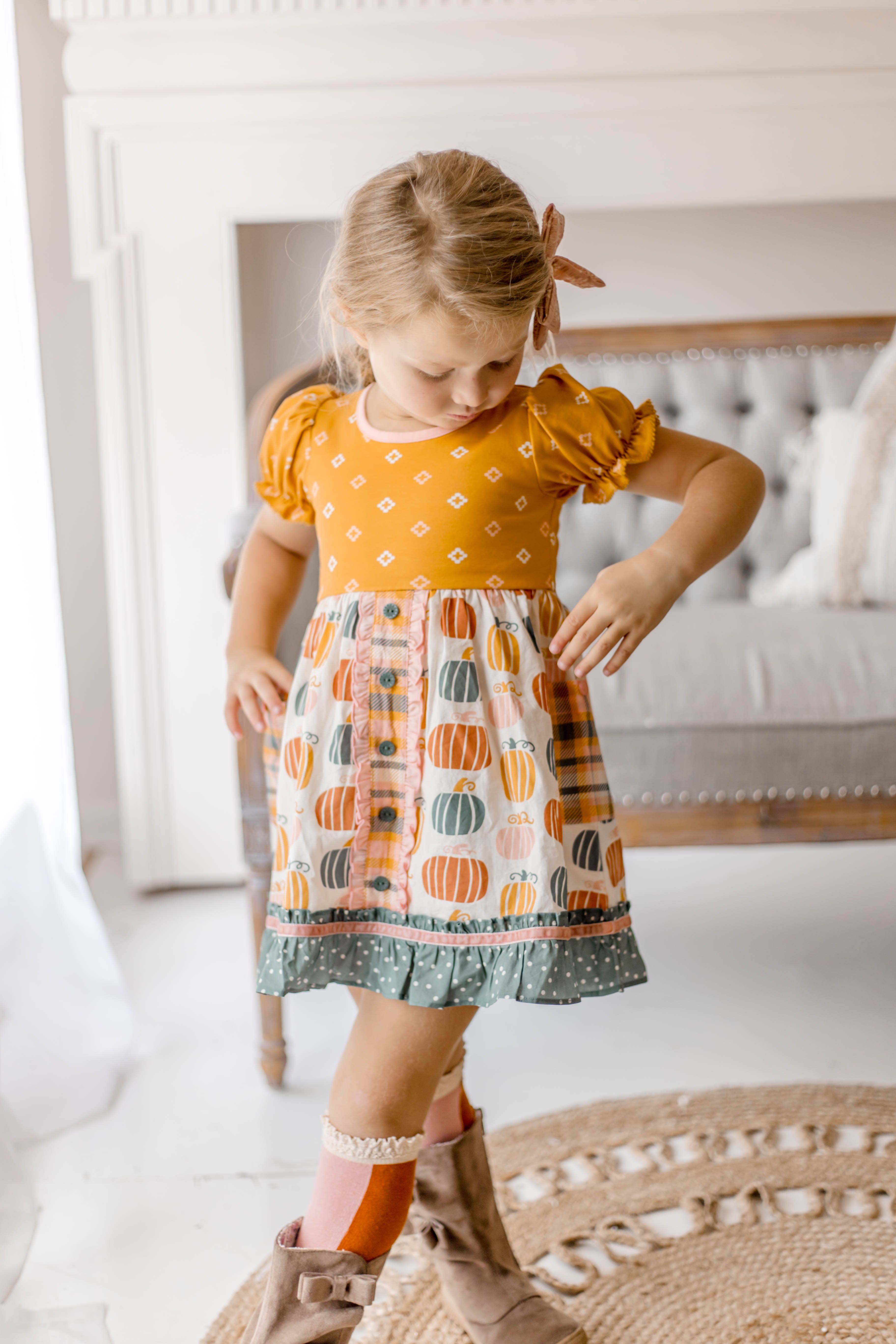 Little Pumpkin Jubilee Button Dress