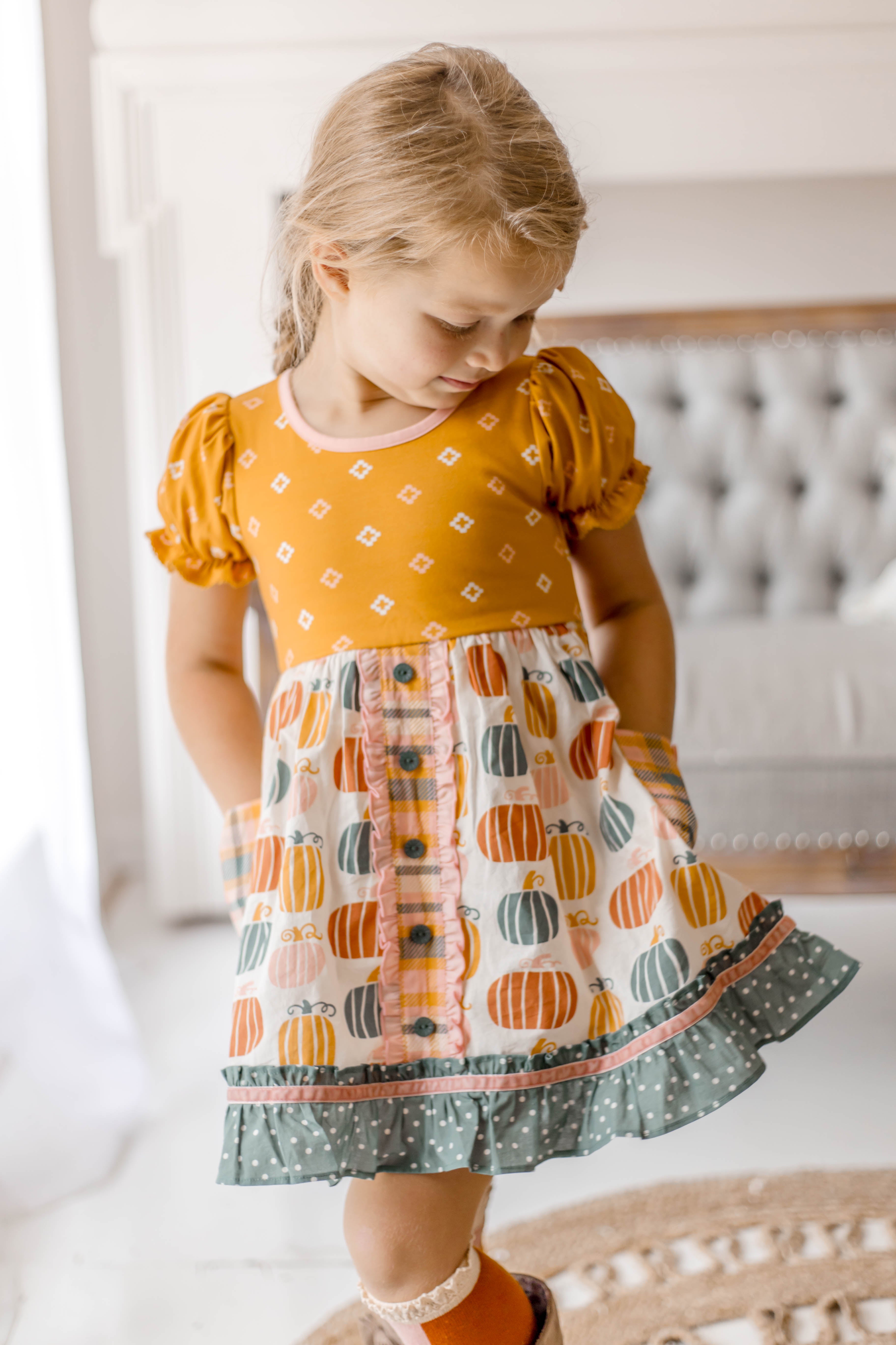 Little Pumpkin Jubilee Button Dress