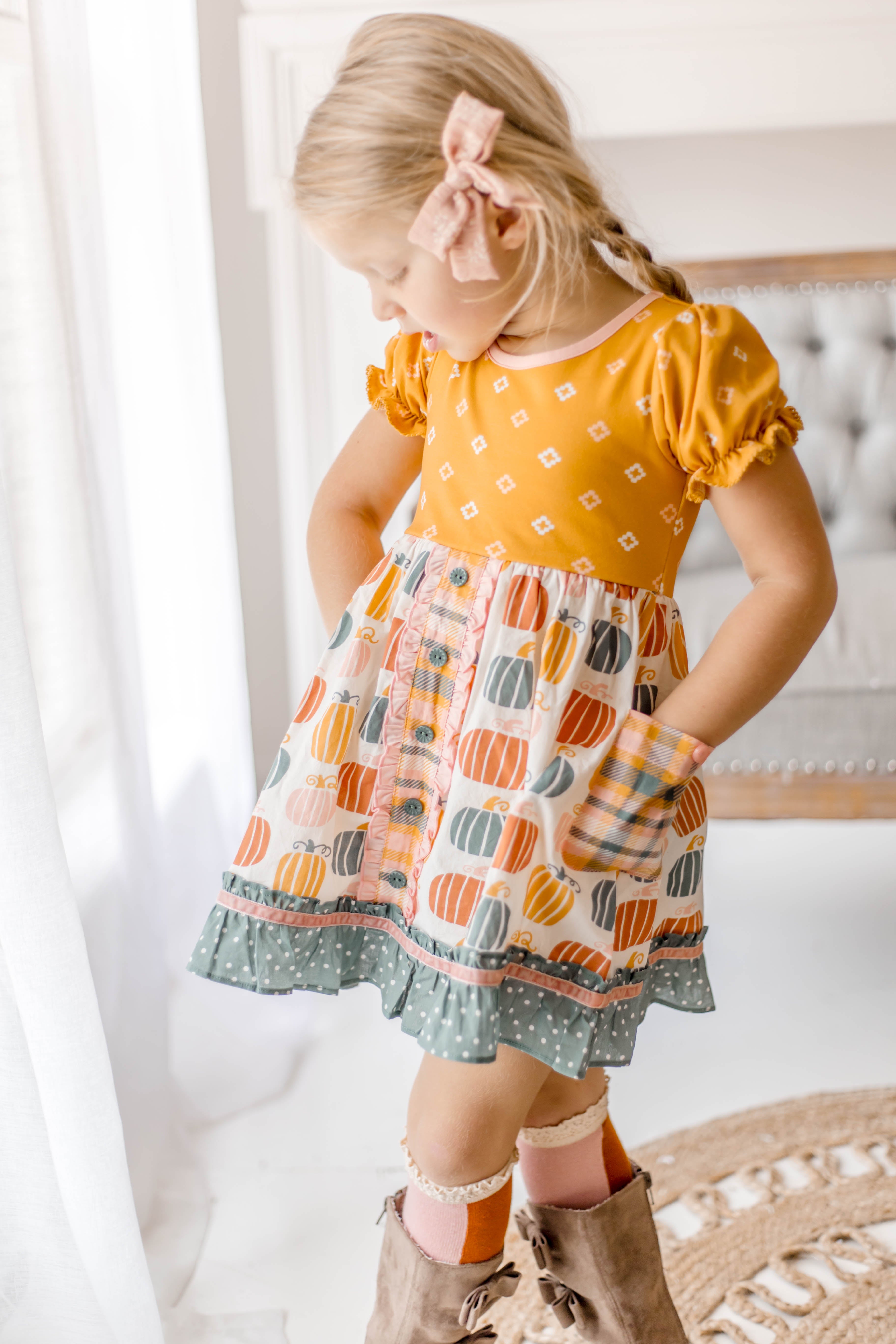 Little Pumpkin Jubilee Button Dress