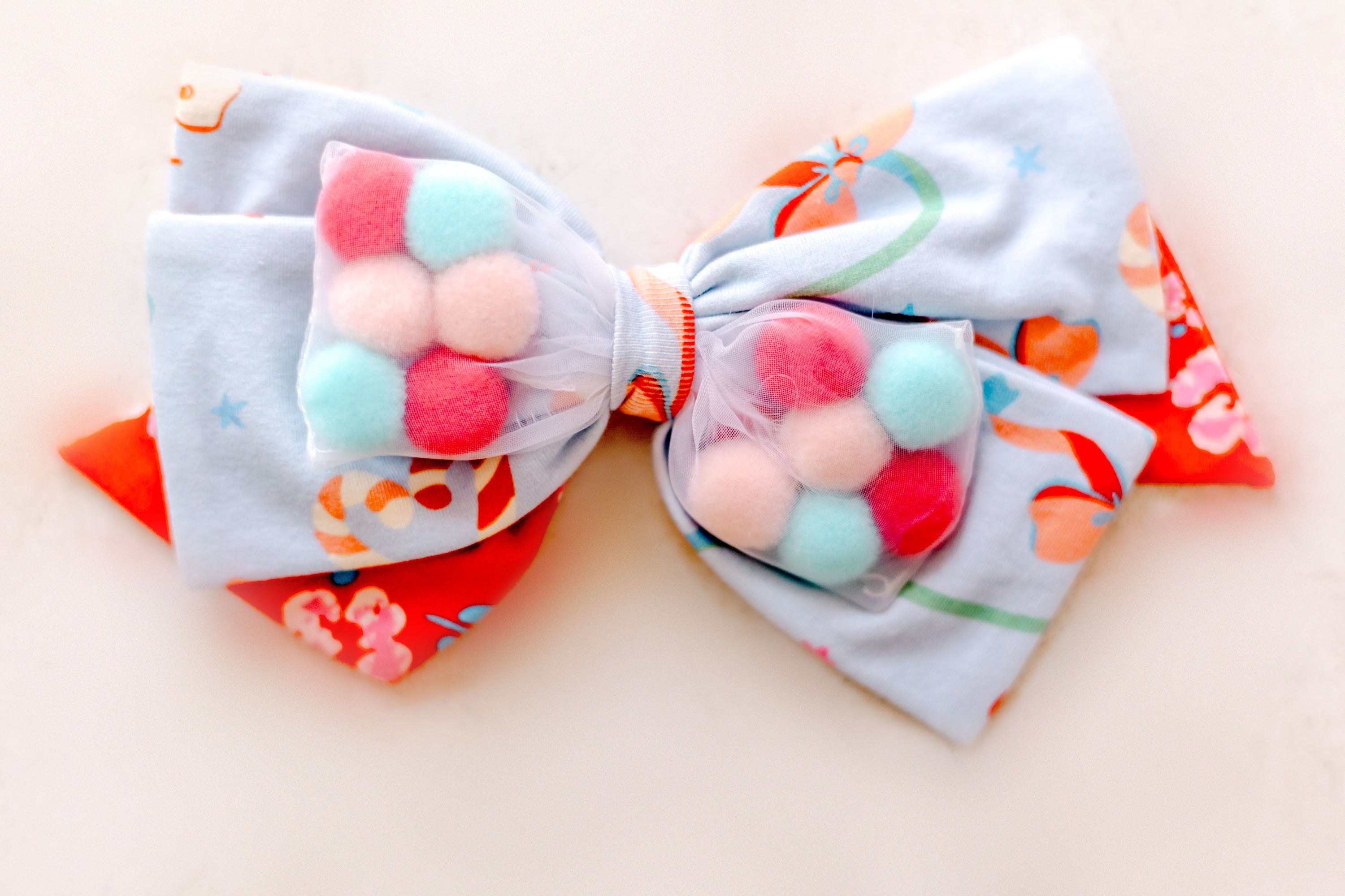 Candy Cane Lane Pom Pom Bow (Pre-Order)