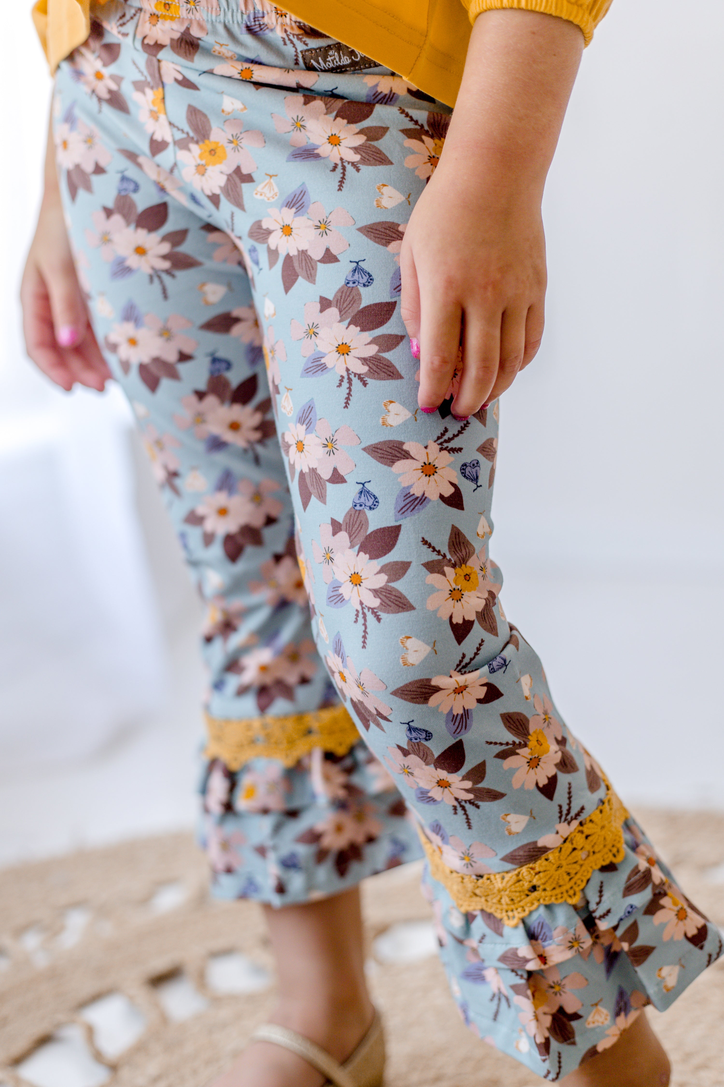 Autumn Sky Serenade Big Ruffles Leggings