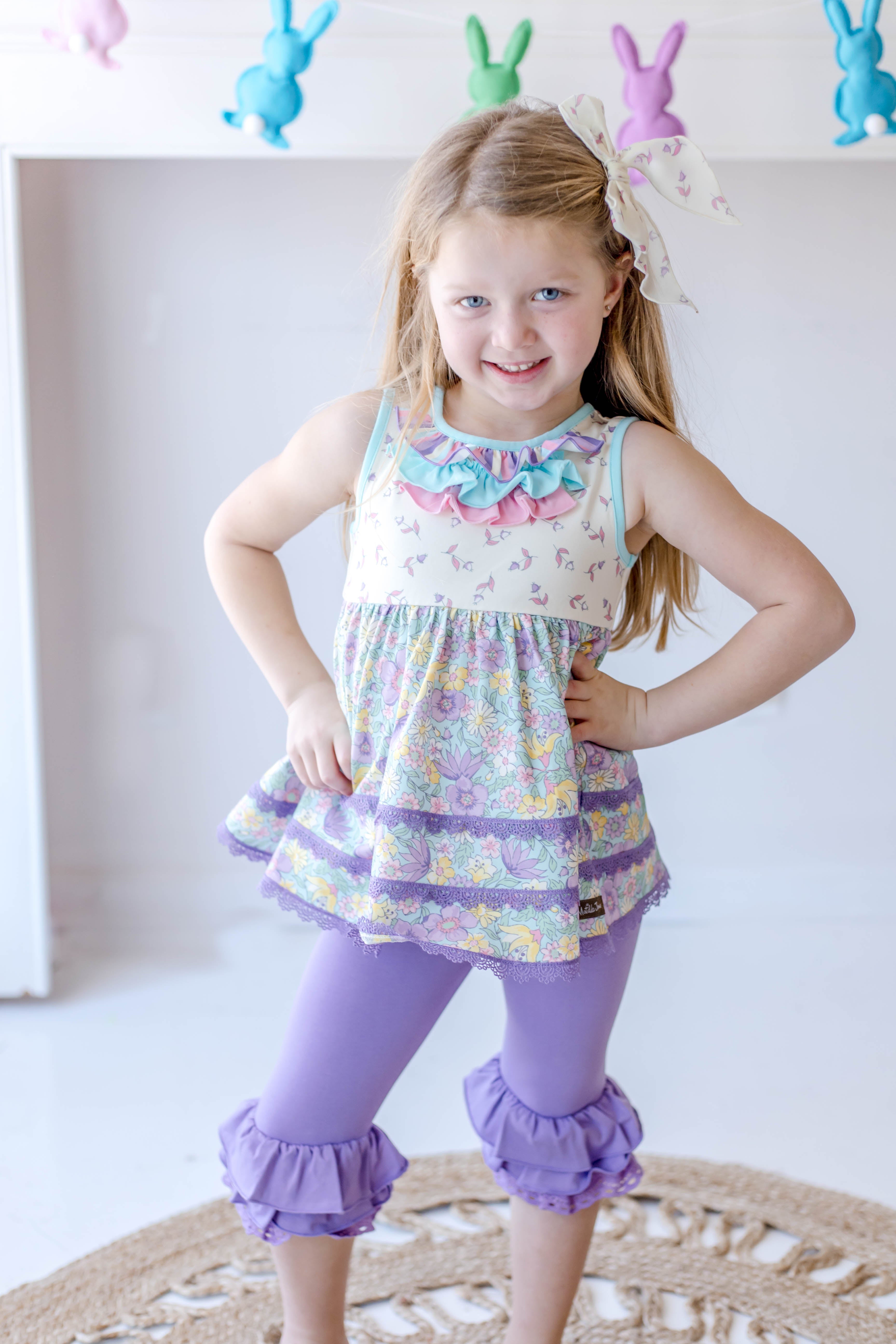 Pixie Ruffle Benny Capri Leggings