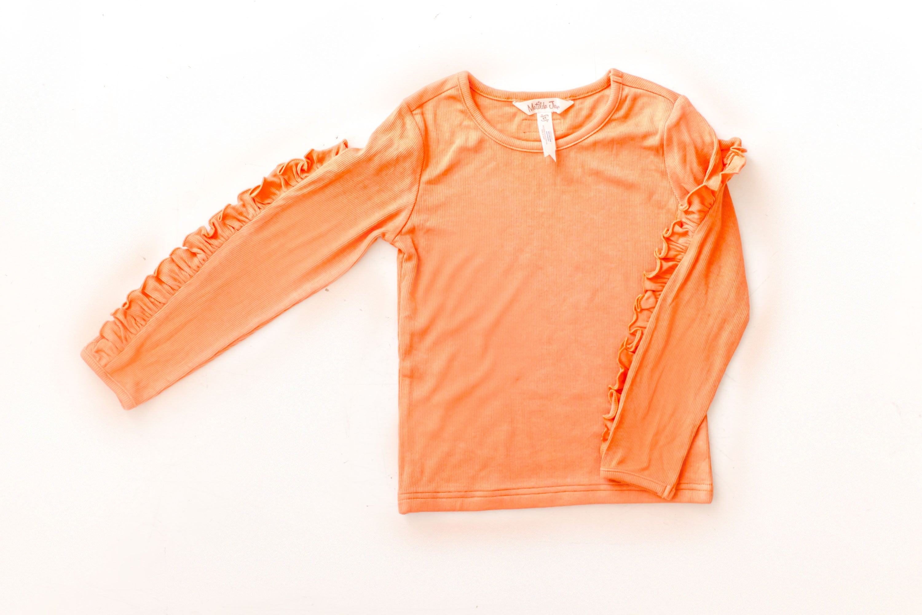 Ruffled Pumpkin Twirl Ribbed Tee (PRE-ORDER)