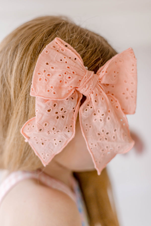 Cotton Candy Eyelet Hair Bow