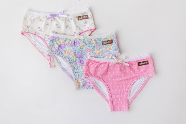 Girls Bikini Brief Underwear | Spring Fling (Set of 3) (Pre-Order)