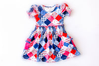 Stars And Stripes Stitched Lap Dress