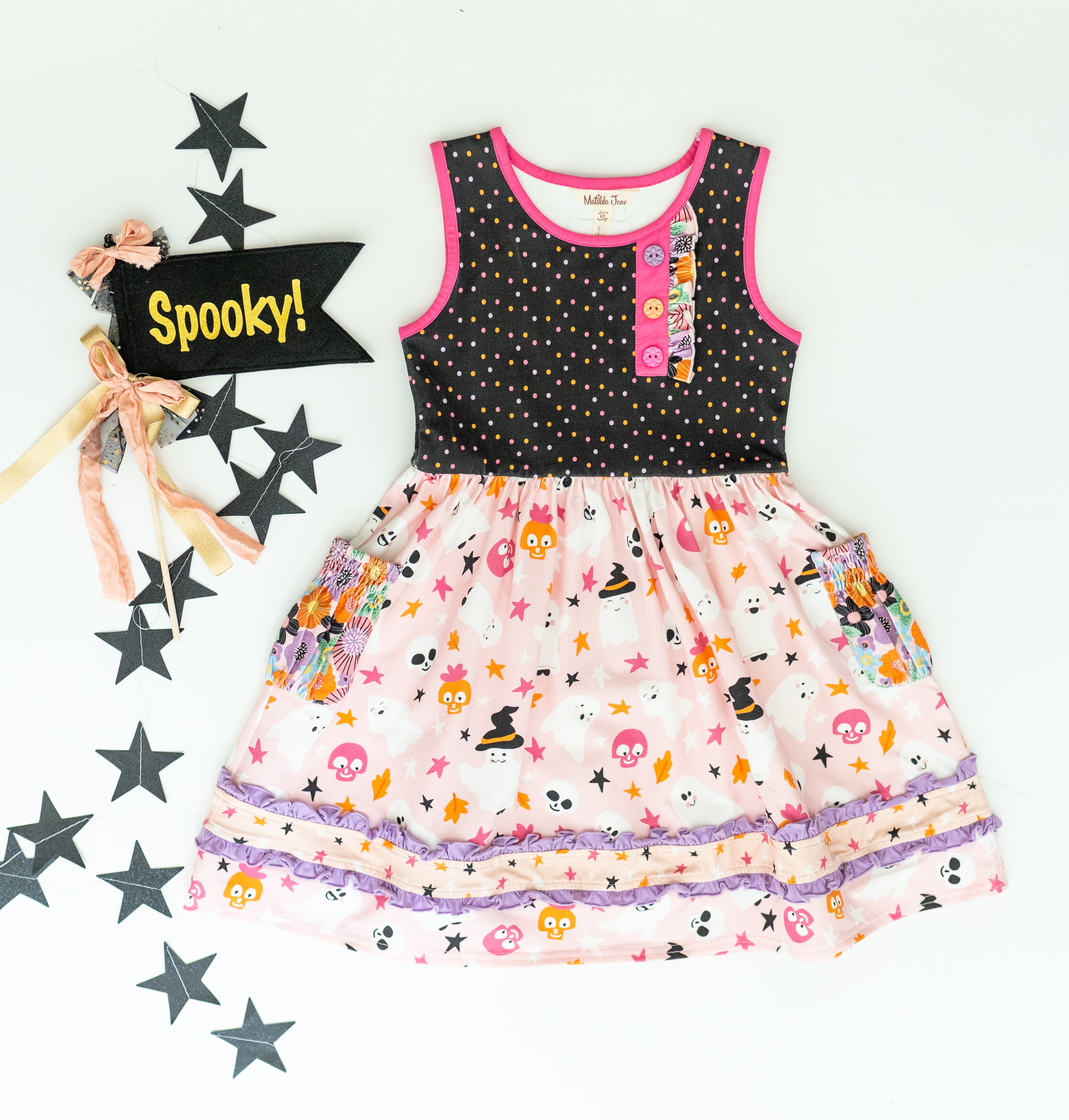 Boogie Woogie Monsters Button Dress