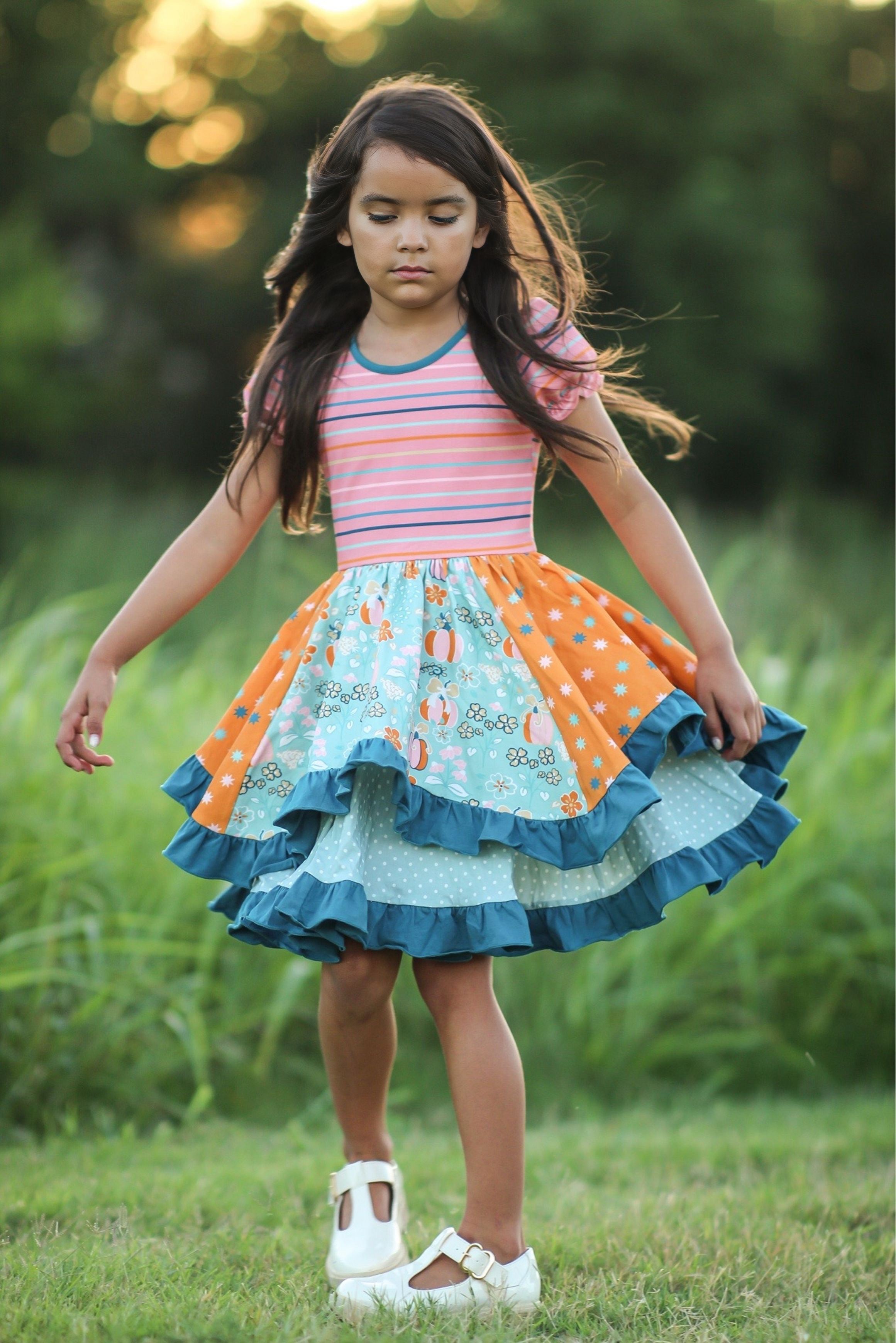 Pumpkin Parade Ruffle Dress