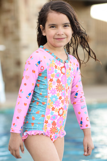 Rash Guard Swimsuit - Long Sleeve | Retro Tides