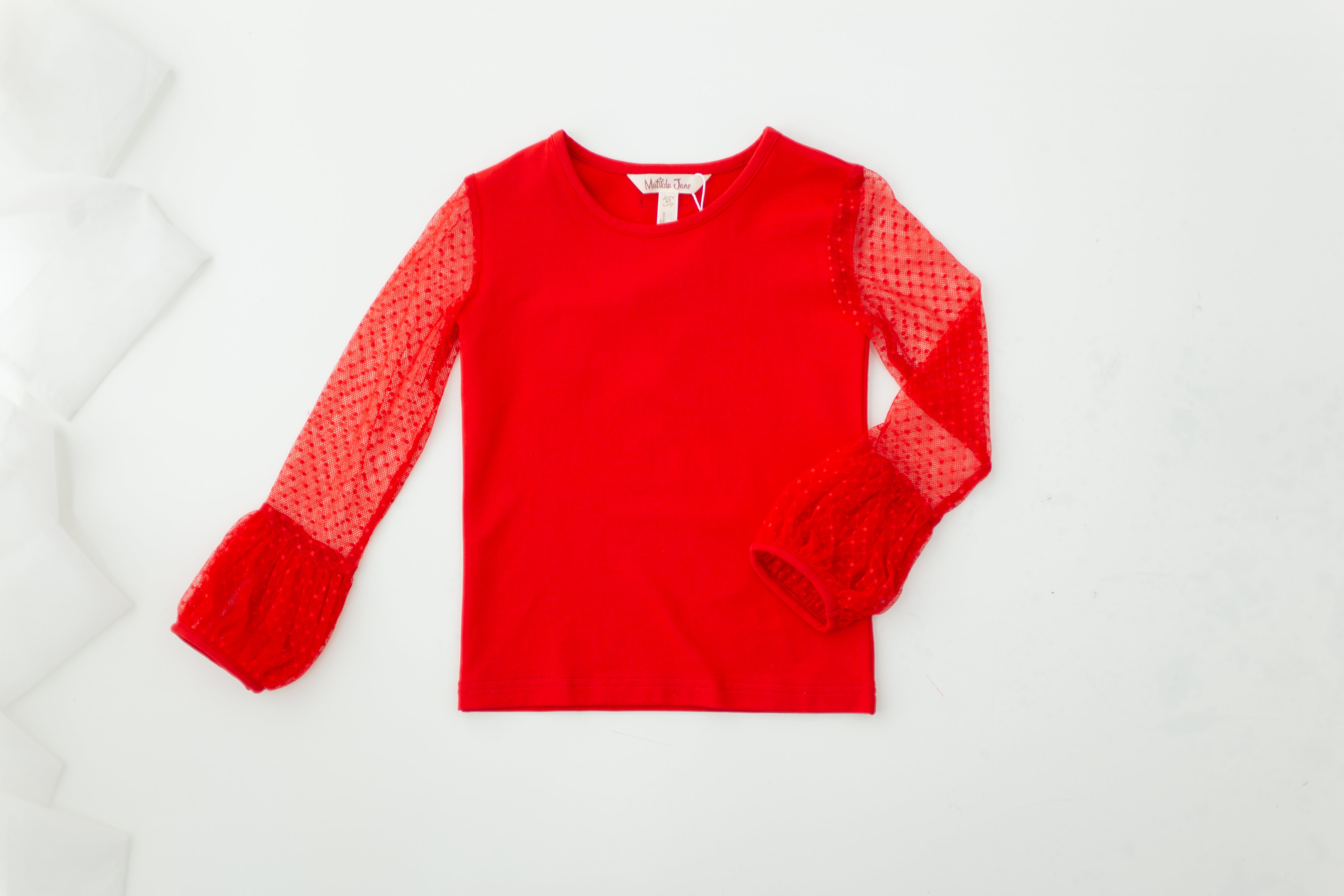 Scarlet Sleigh Ride Lace Tee