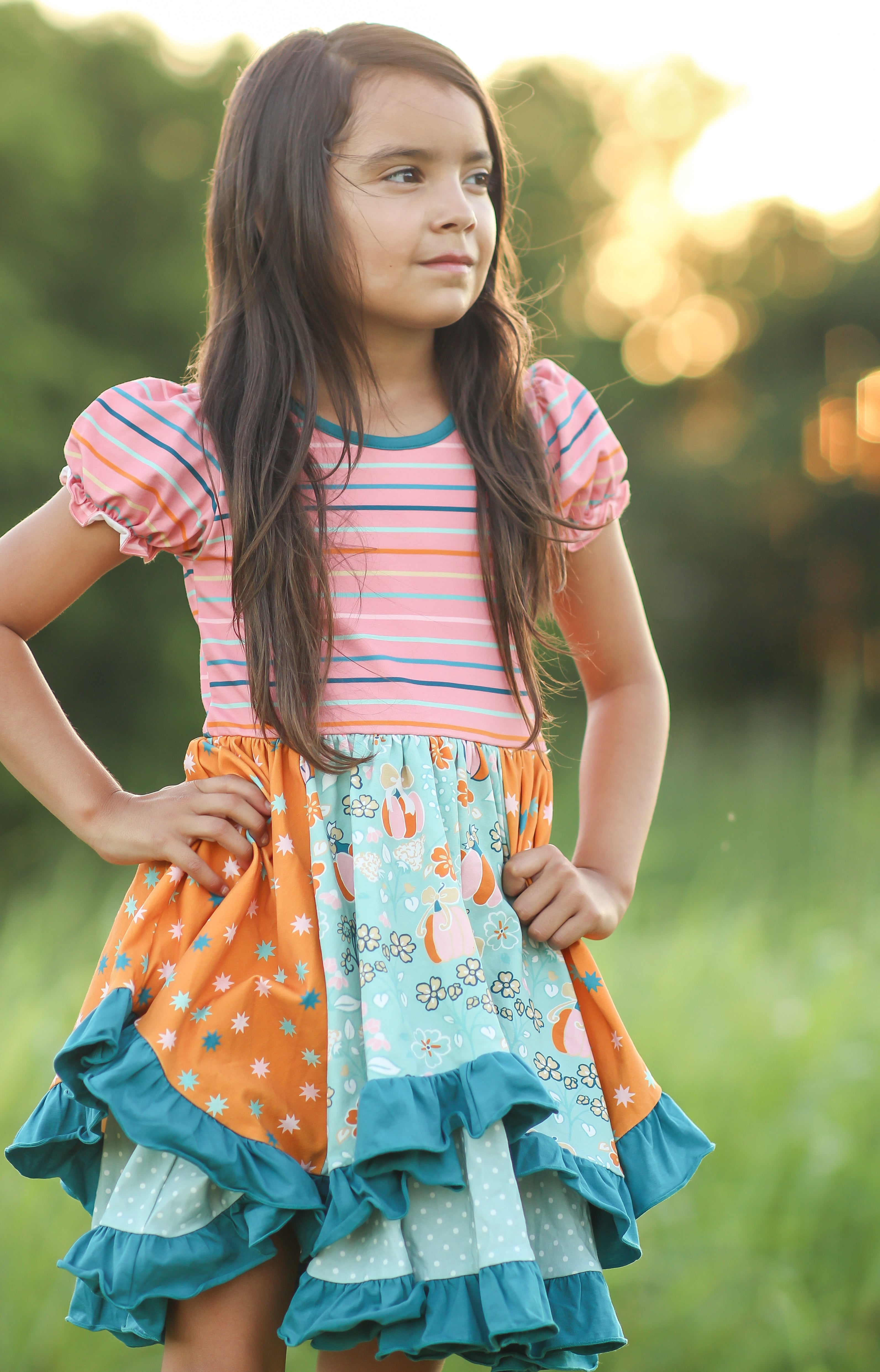 Pumpkin Parade Ruffle Dress