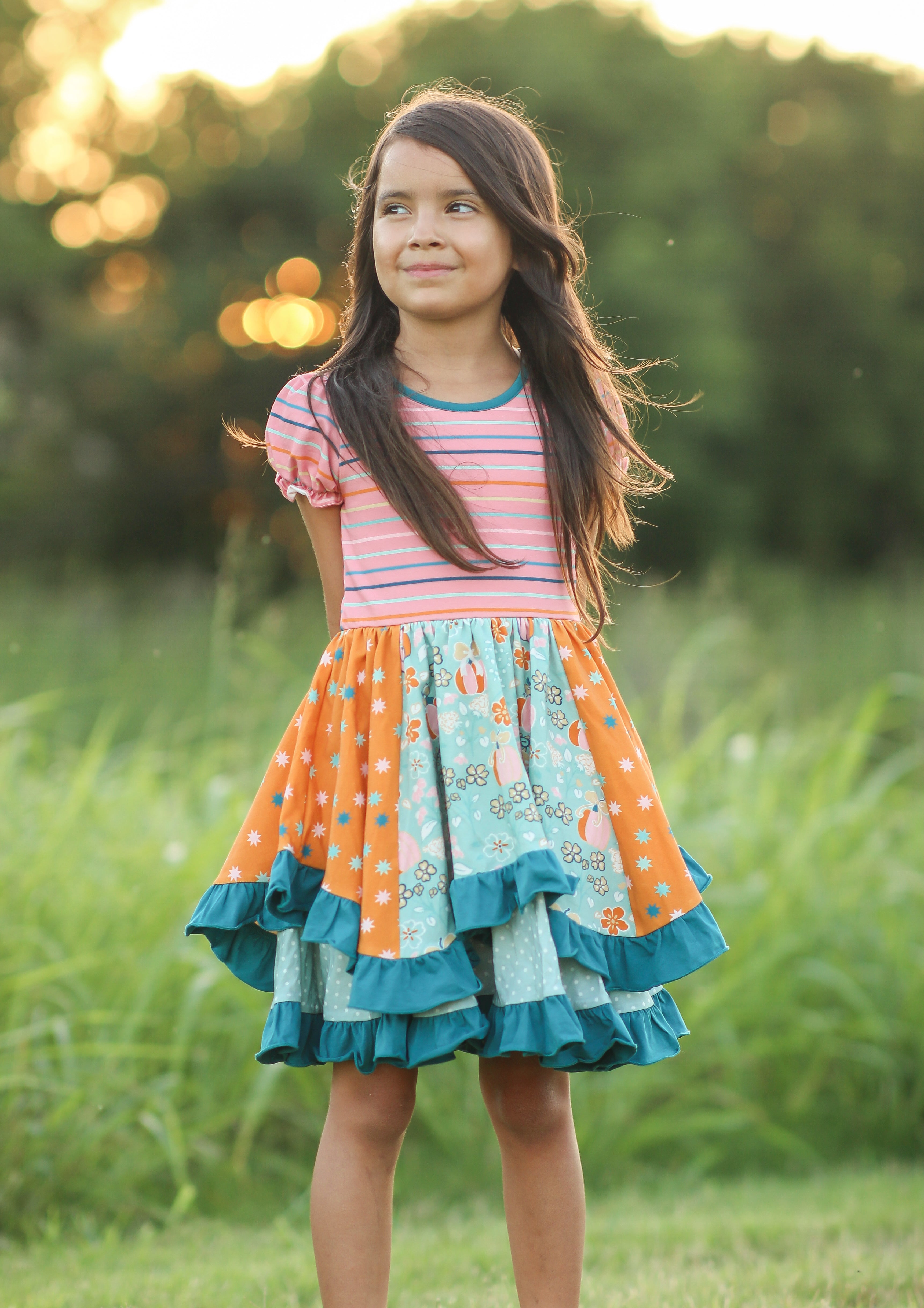 Pumpkin Parade Ruffle Dress