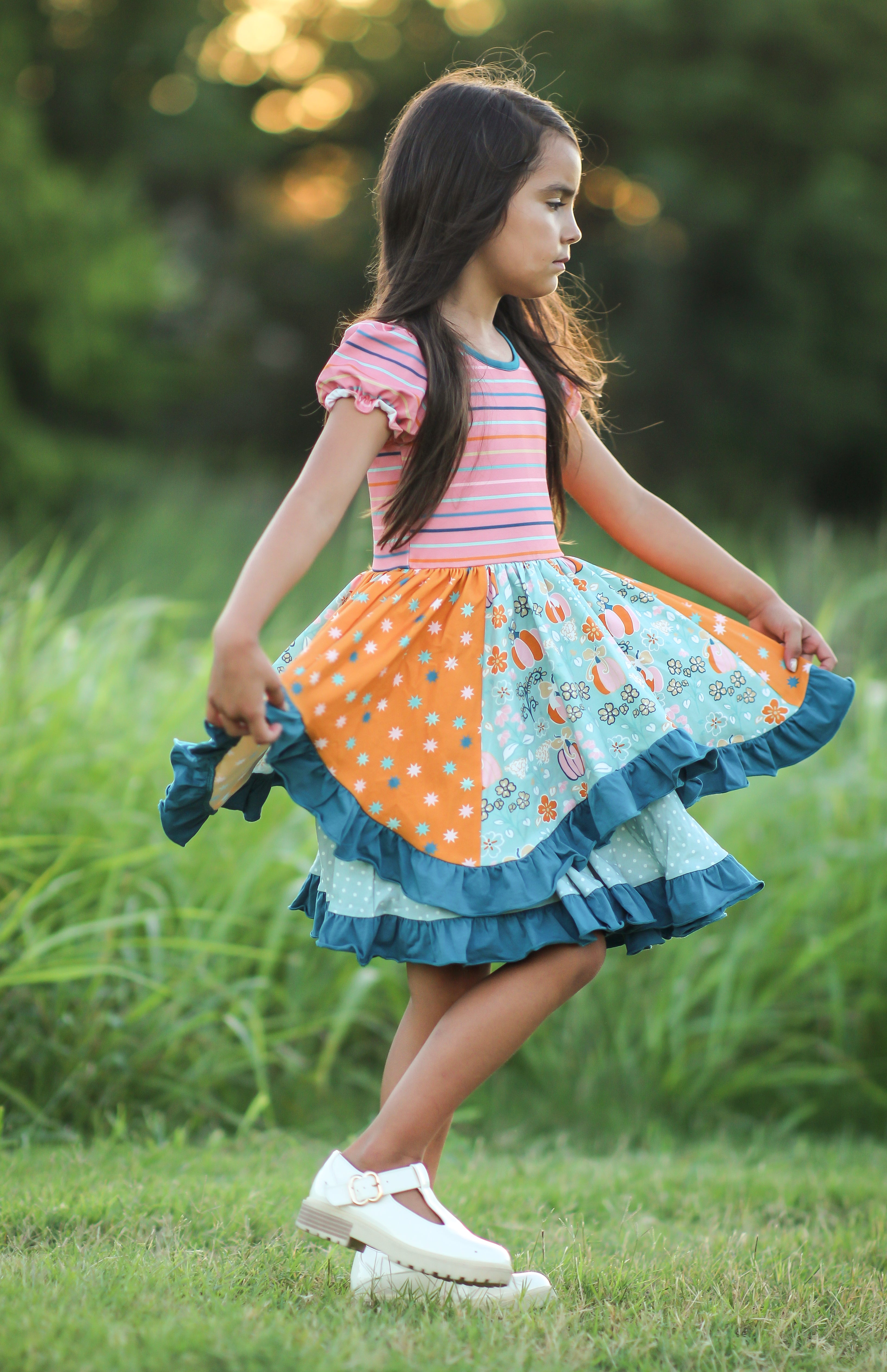 Pumpkin Parade Ruffle Dress