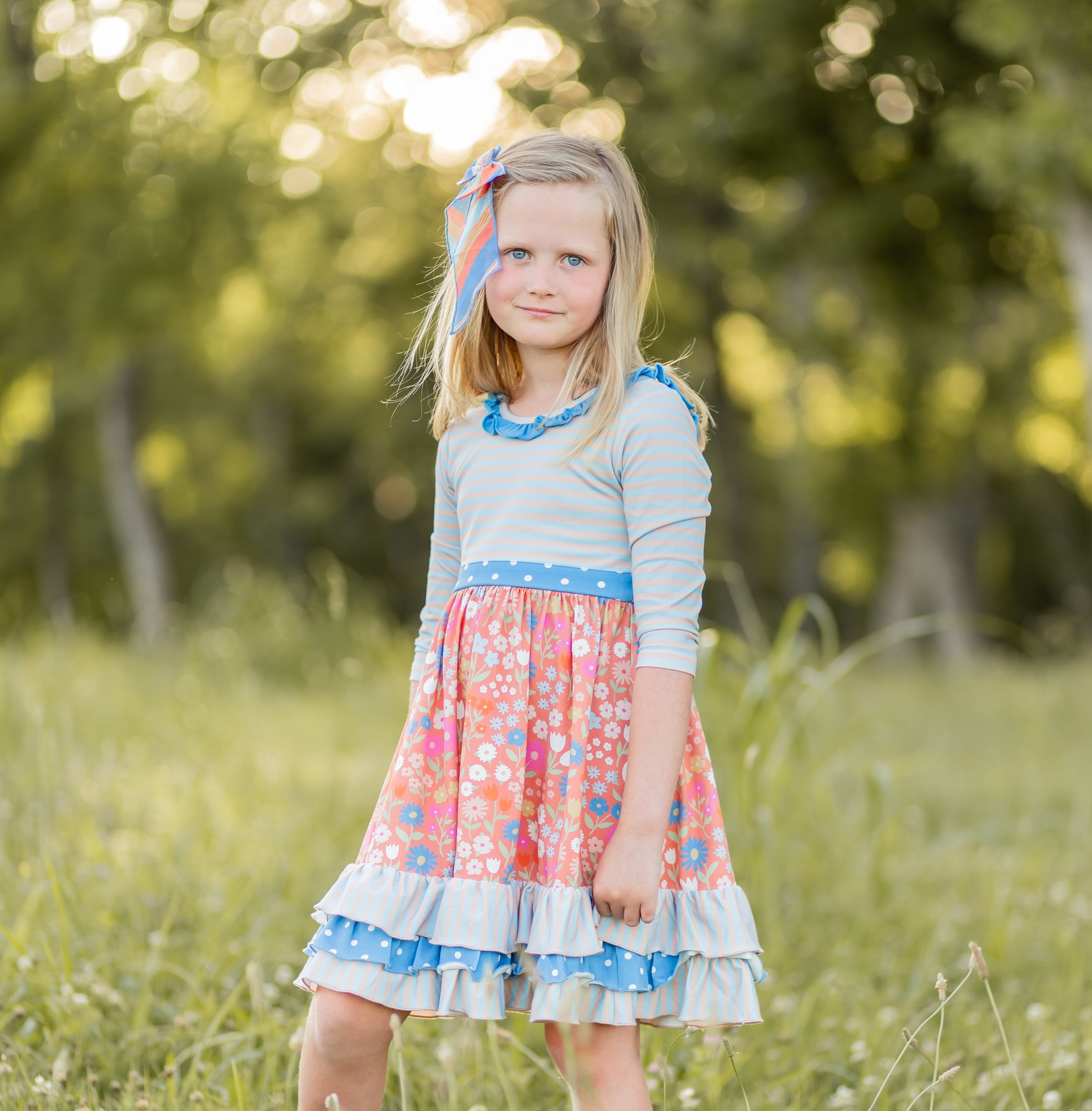 Playful Poppies Ruffle Dress