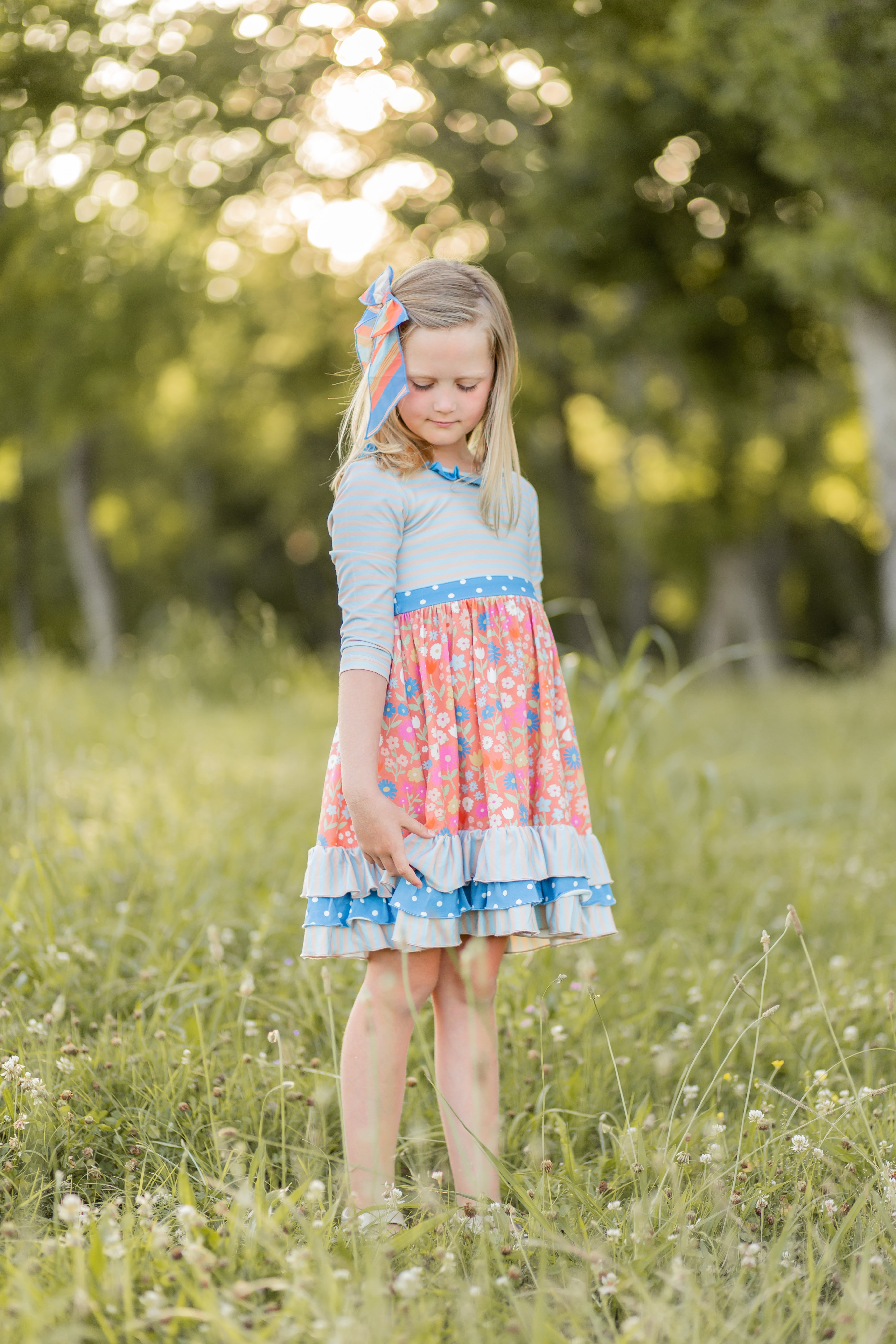 Matilda Jane NEW Pink Linen Dress White shops Ruffle