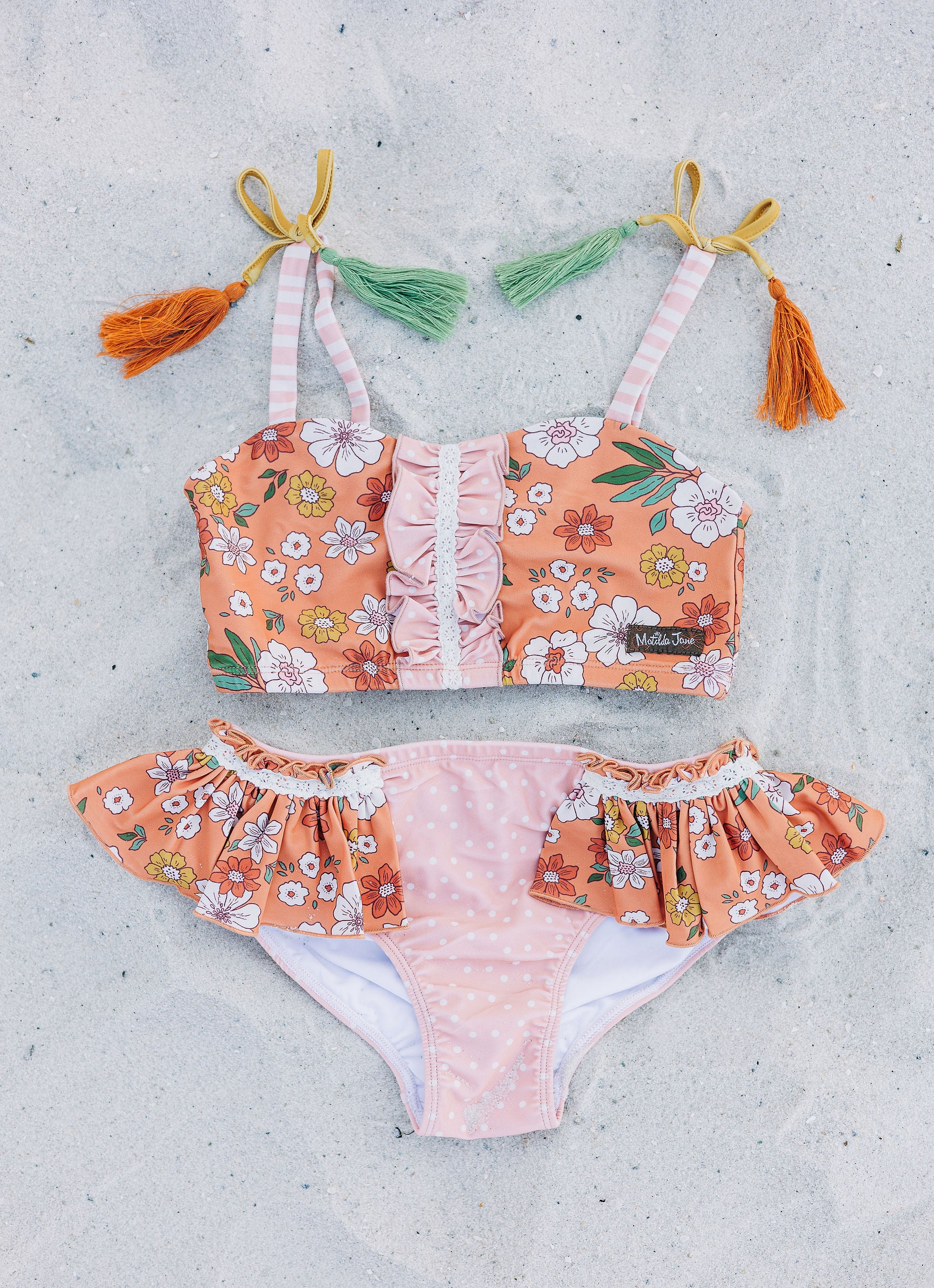 Ruffle Two Piece Swimsuit | Floral Symphony