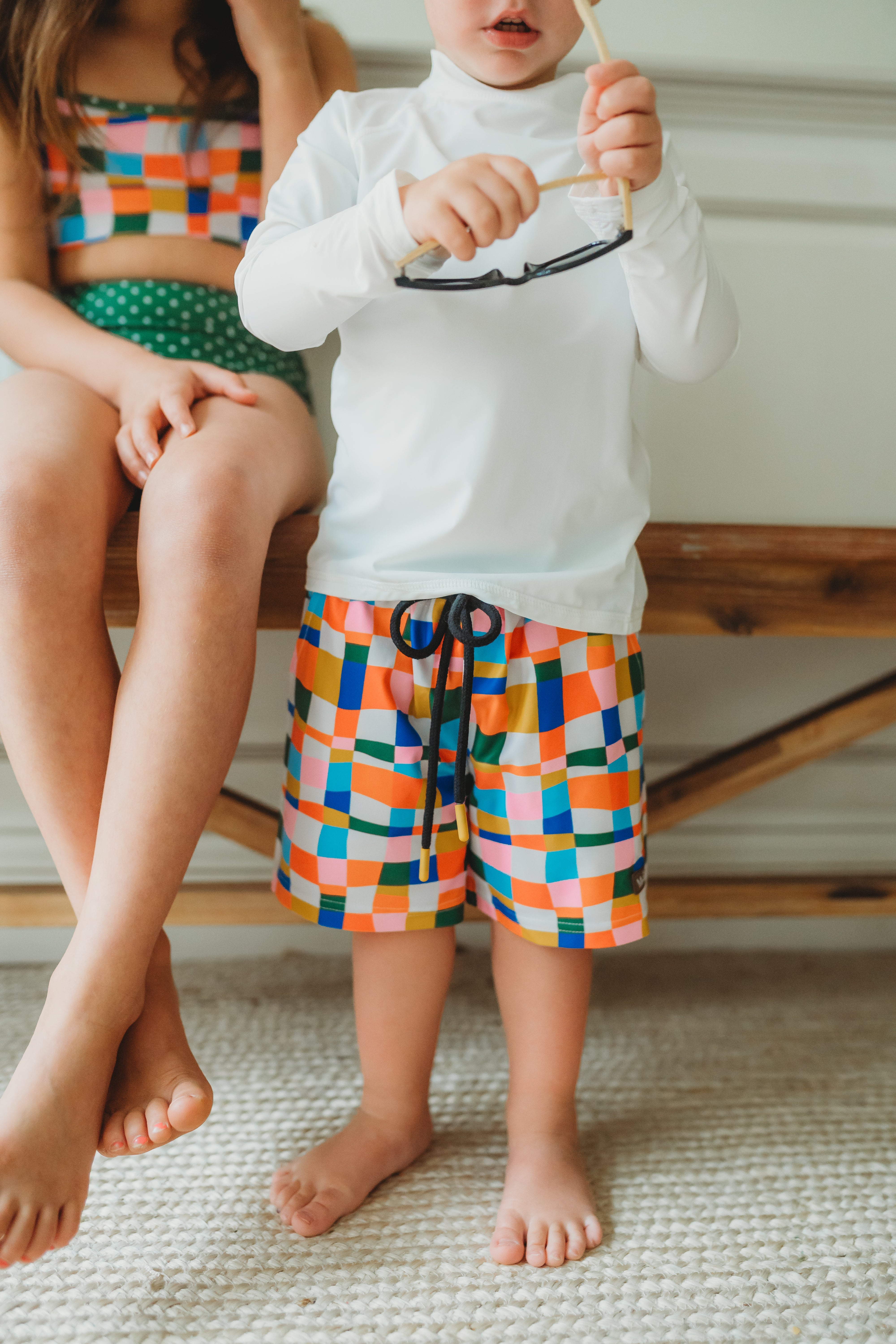 Retro Kaleidoscope Boy's Swim Trunks (Pre-Order)