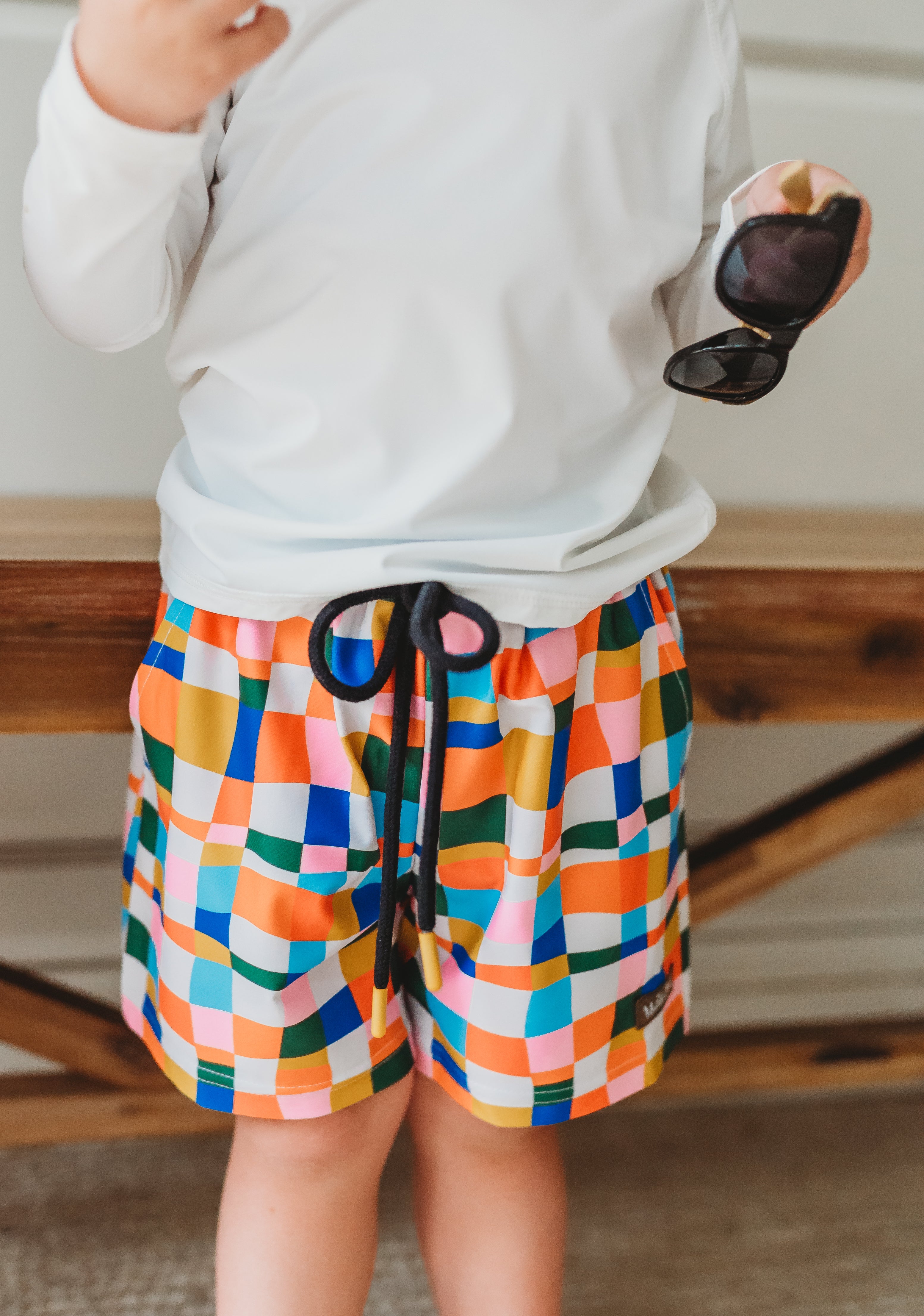 Retro Kaleidoscope Boy's Swim Trunks (Pre-Order)