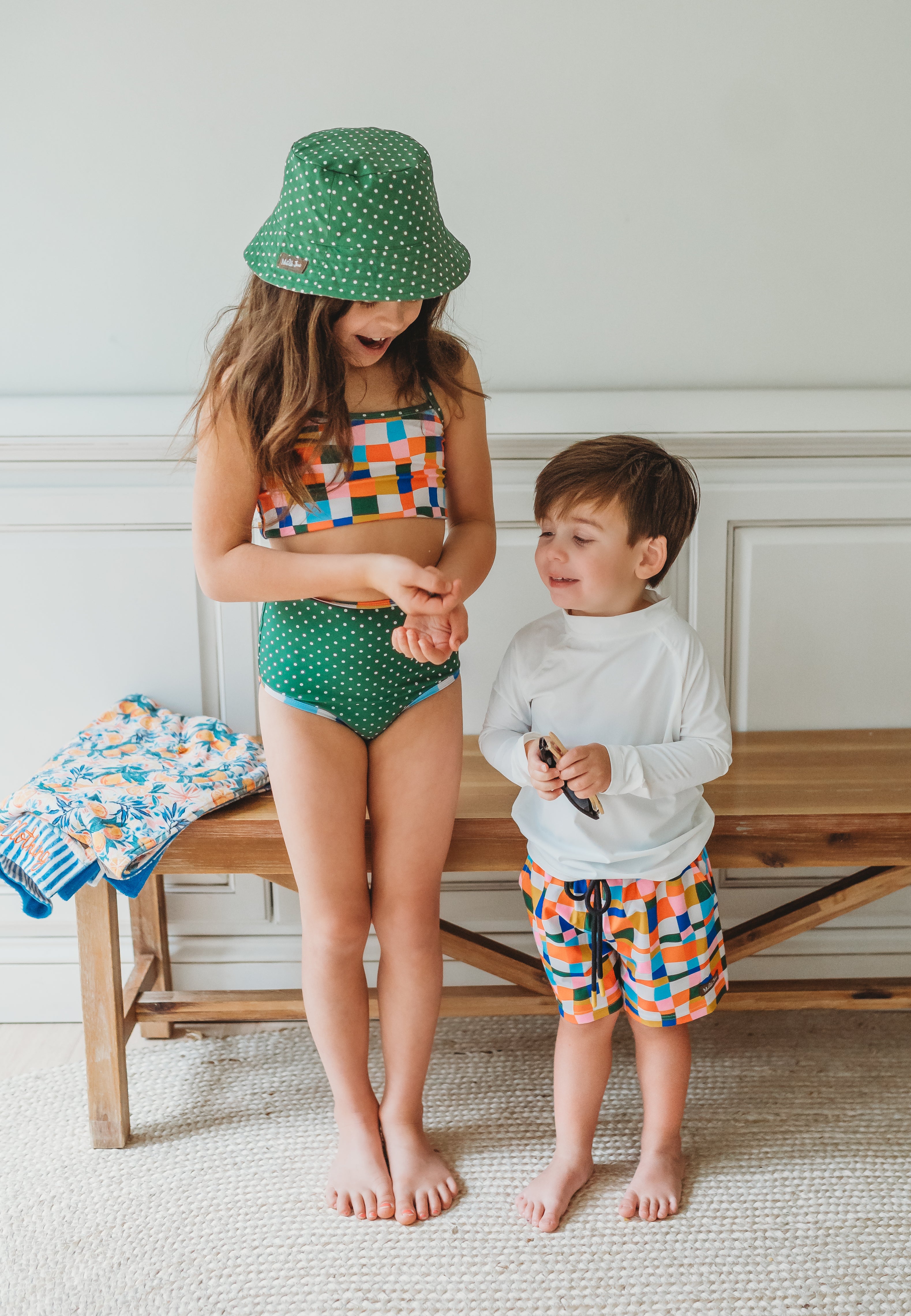 Retro Kaleidoscope Boy's Swim Trunks (Pre-Order)