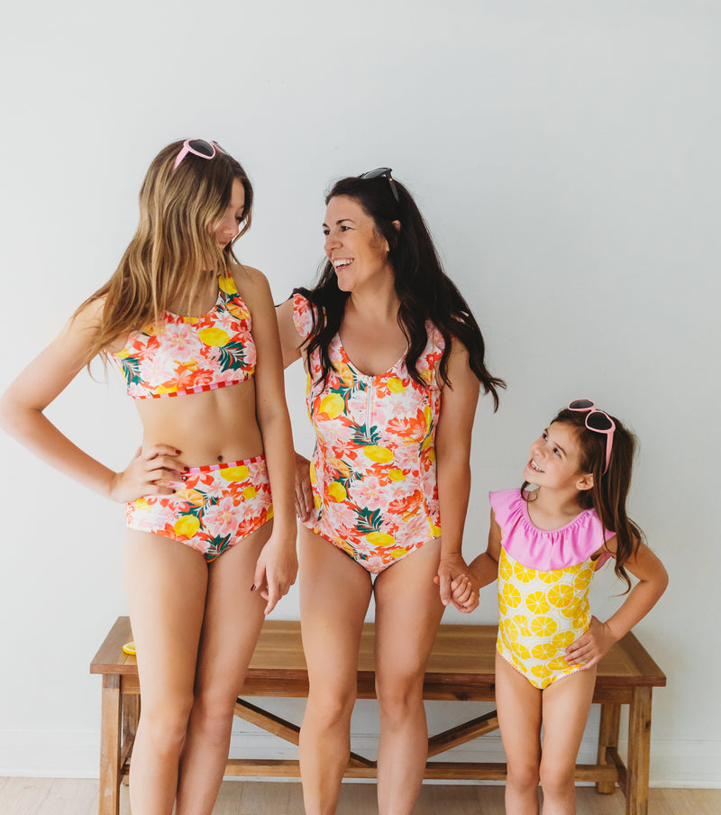 Two Piece Swimsuit  Luau Pink Hibiscus – Matilda Jane Clothing
