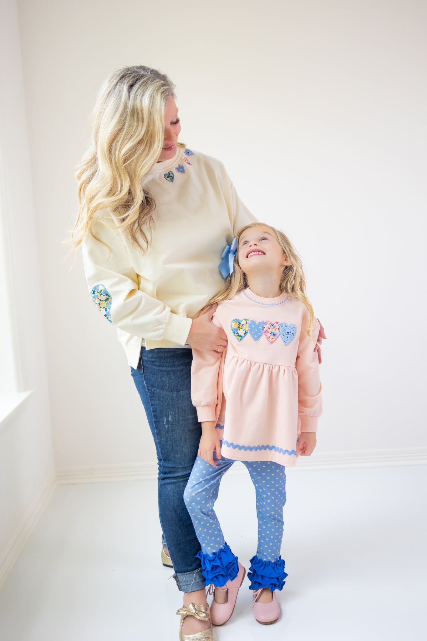 Women's Hearts In A Row Applique Sweater (Runs Small)