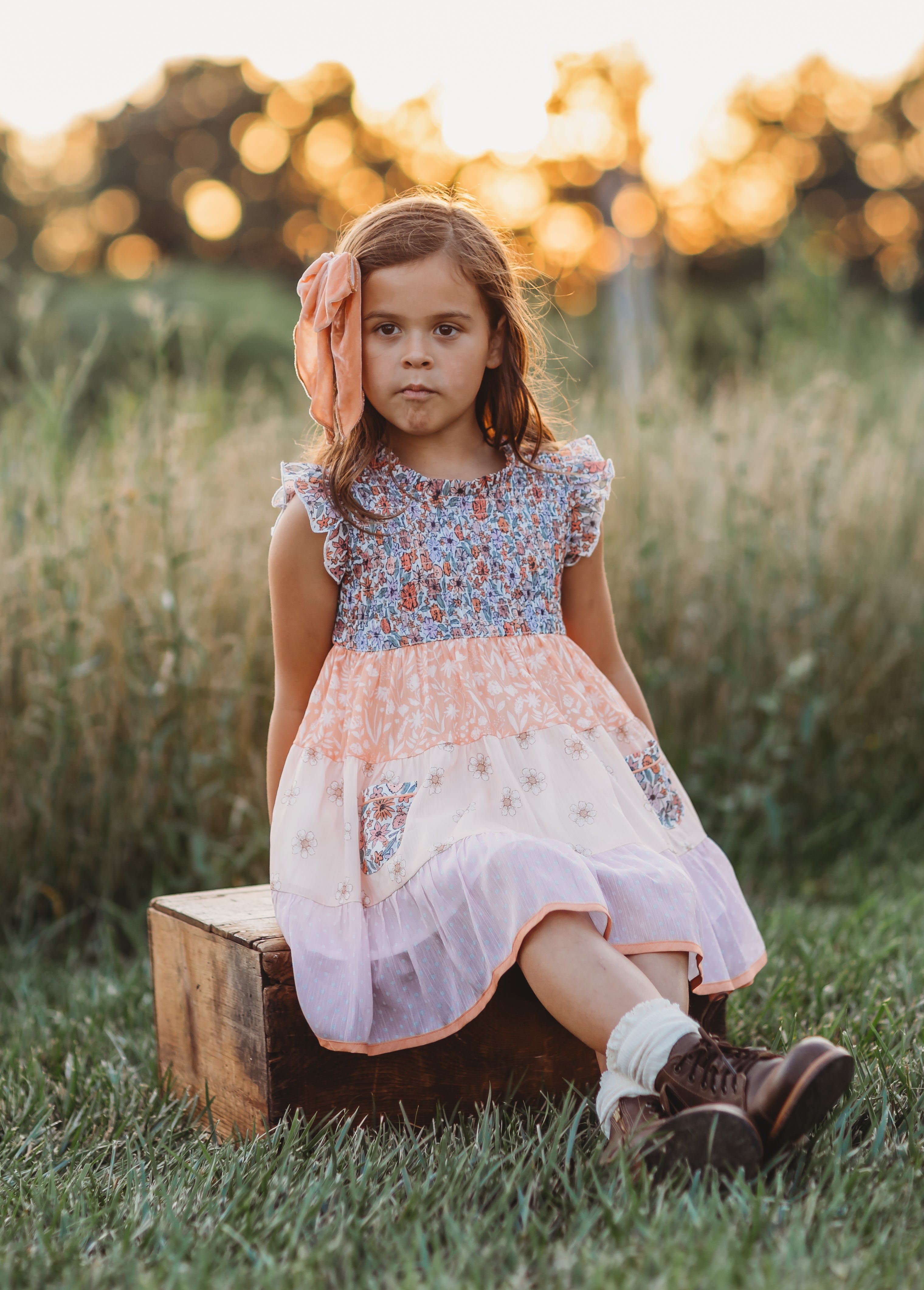 Matilda Jane Clothing Enchanted Oasis Tiered Shimmer Dress 6Y