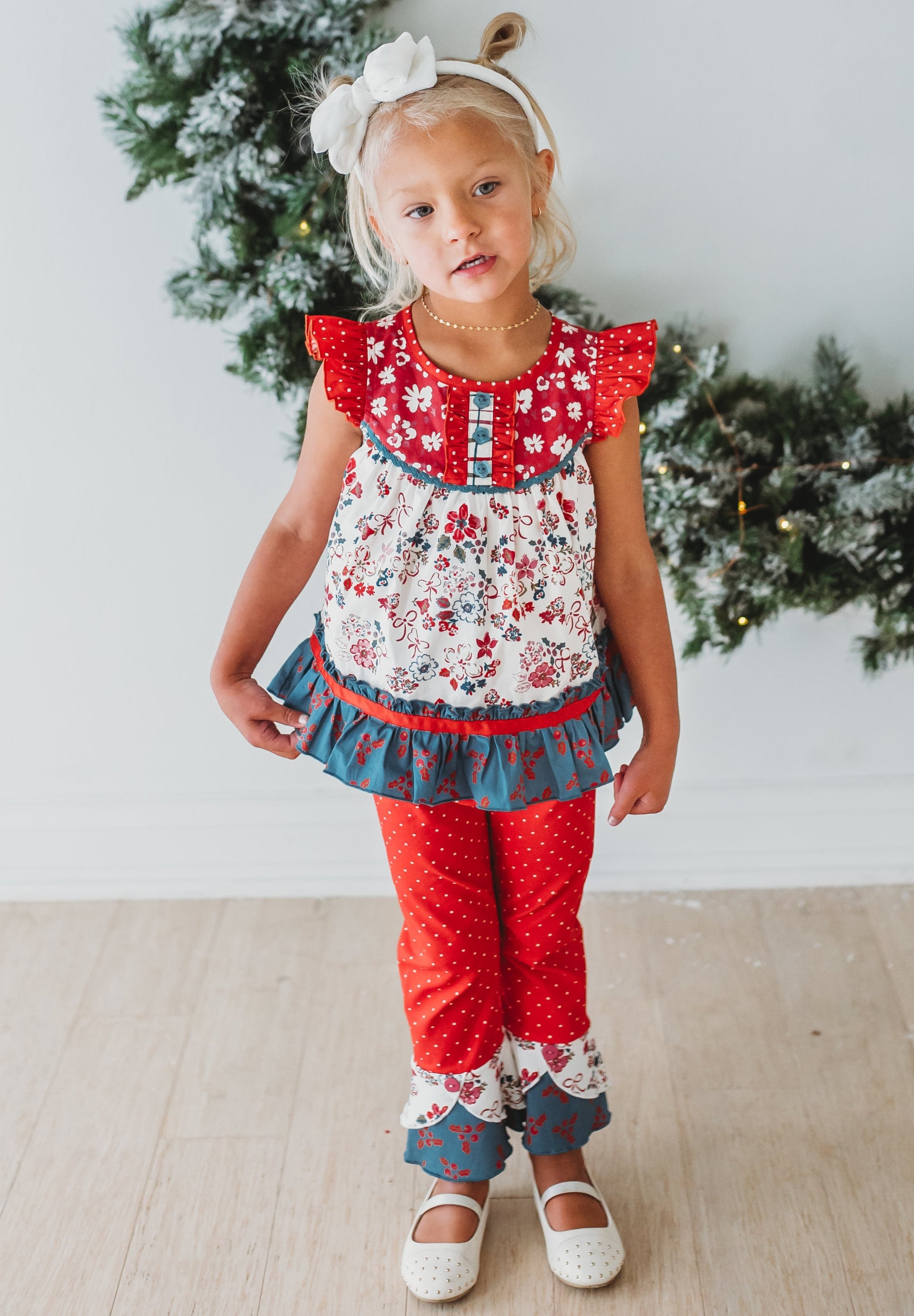 Poinsettia Parade Leggings (Pre-Order)