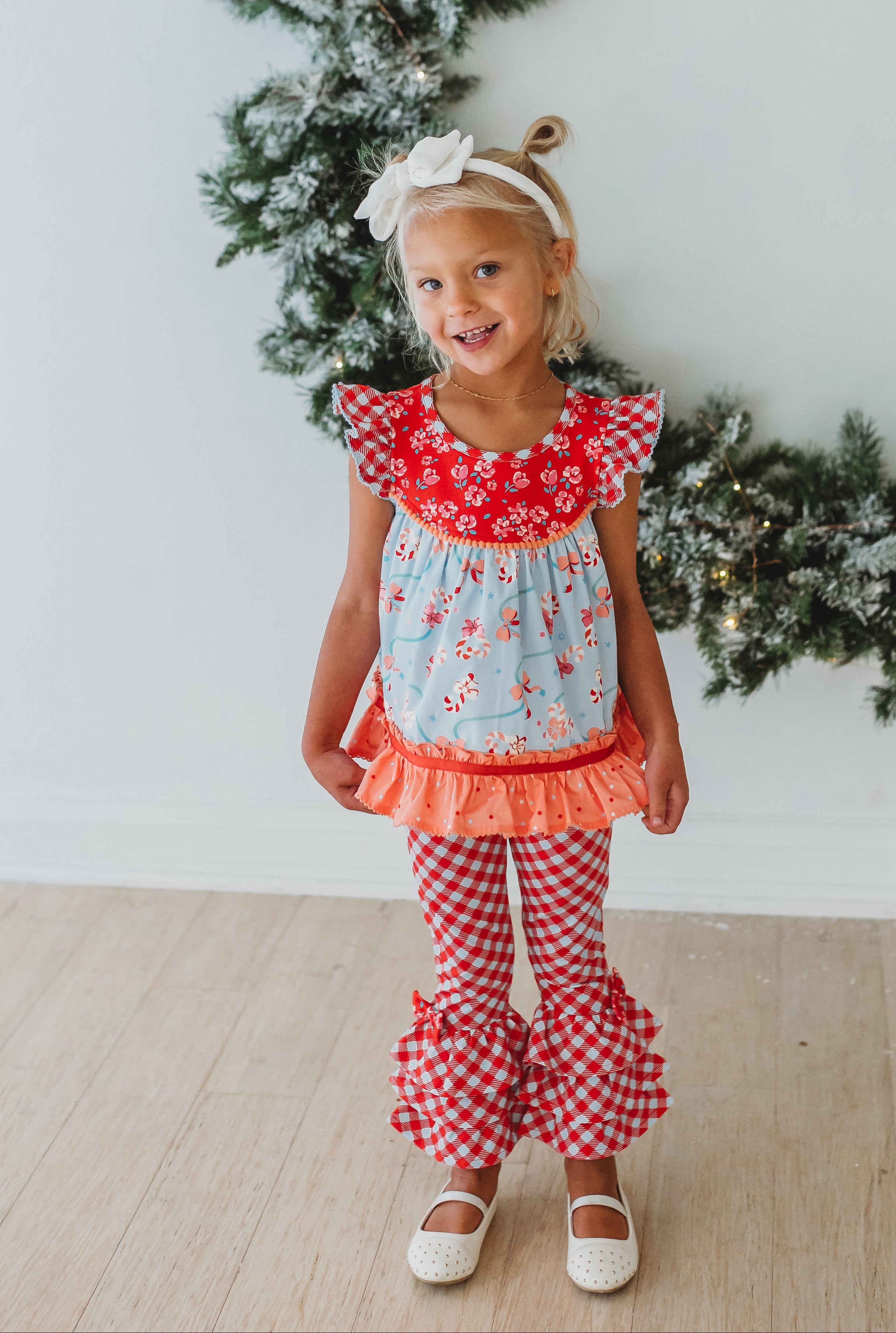 Triple Peppermint Ruffles Benny Legging (Pre-Order)