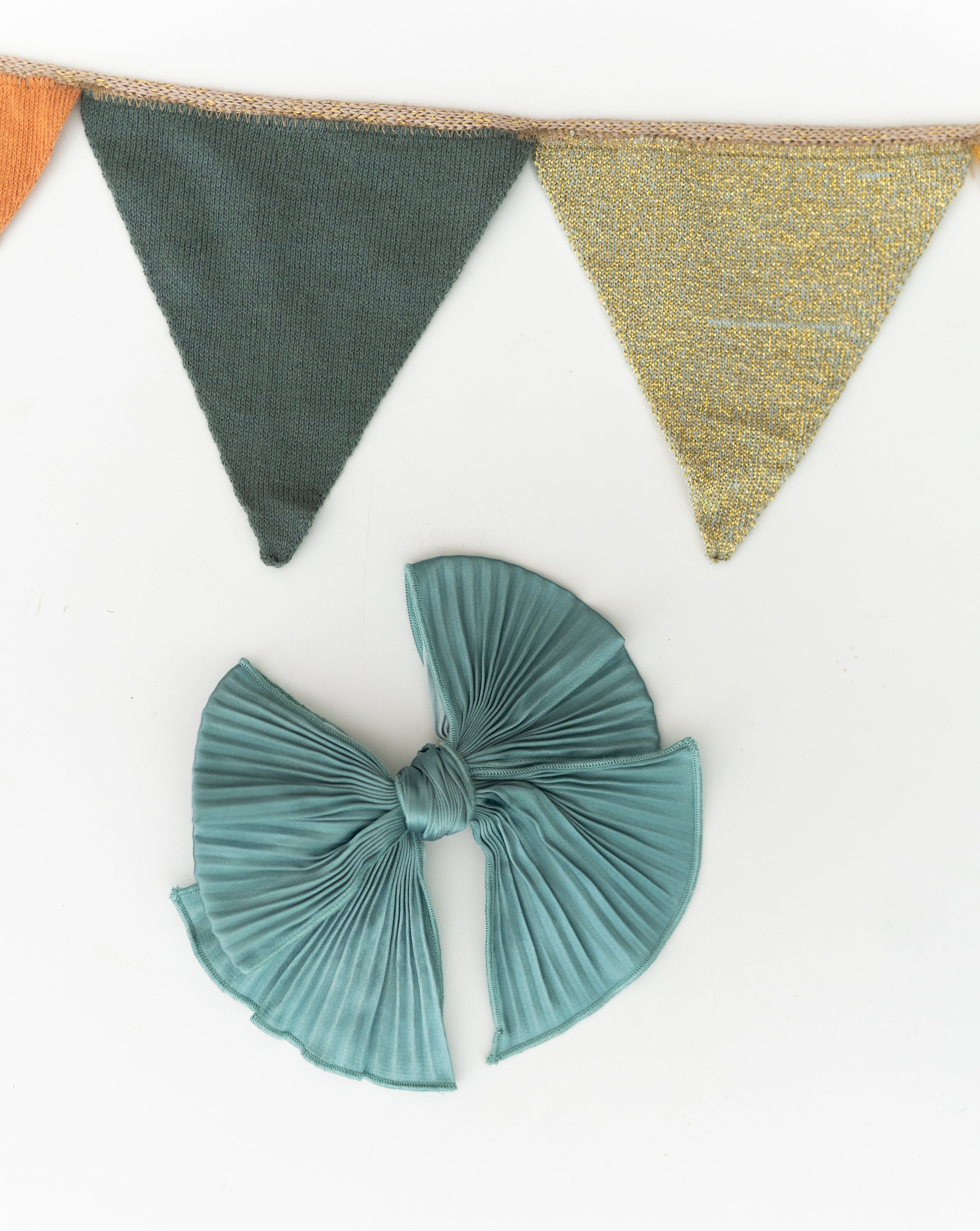 Teal Twinkle Satin Hair Bow