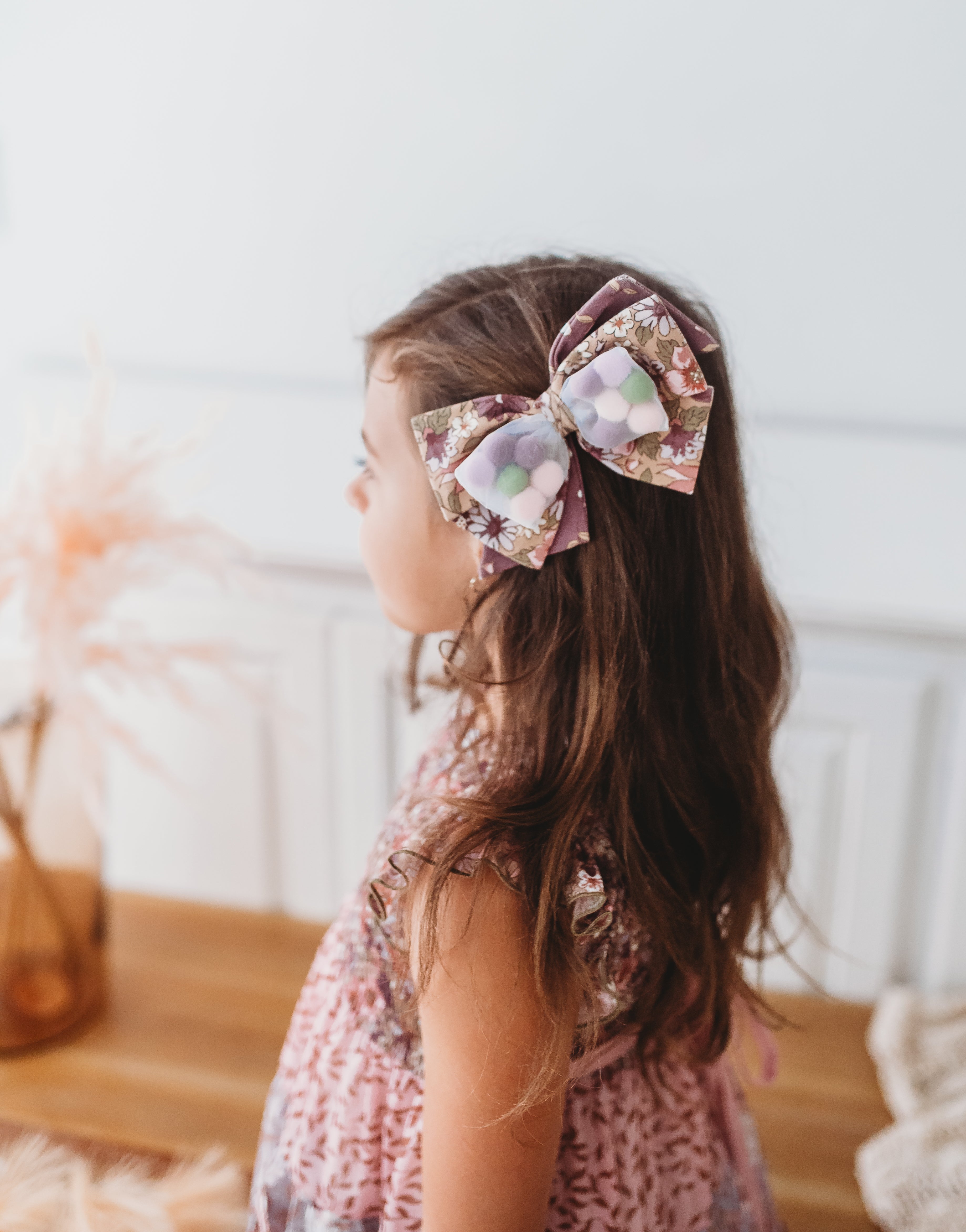 Berry Patch Whirl Pom Pom Bow (Pre-Order)