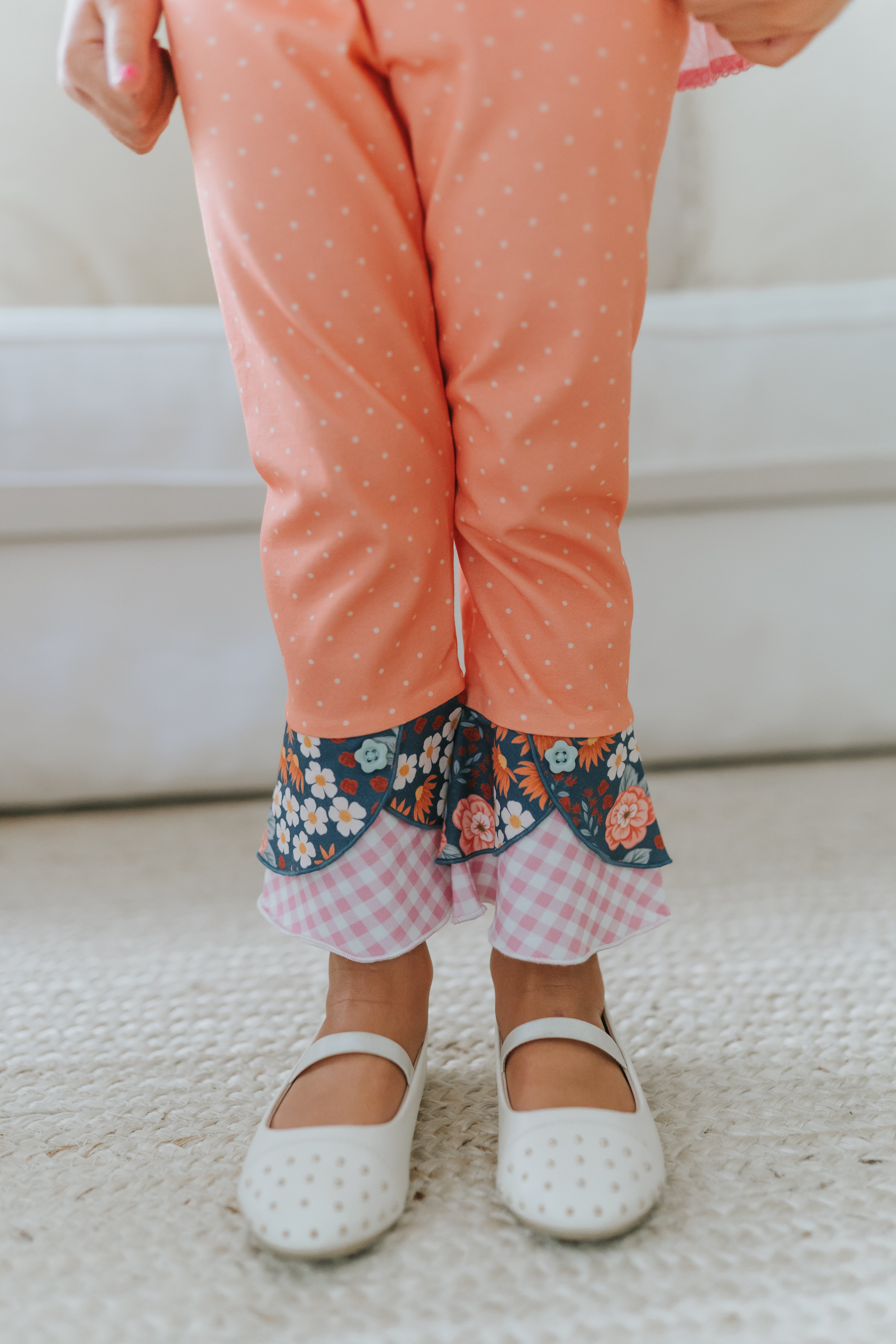 Peach Garden Giggles Scrappy Leggings (Pre-Order)