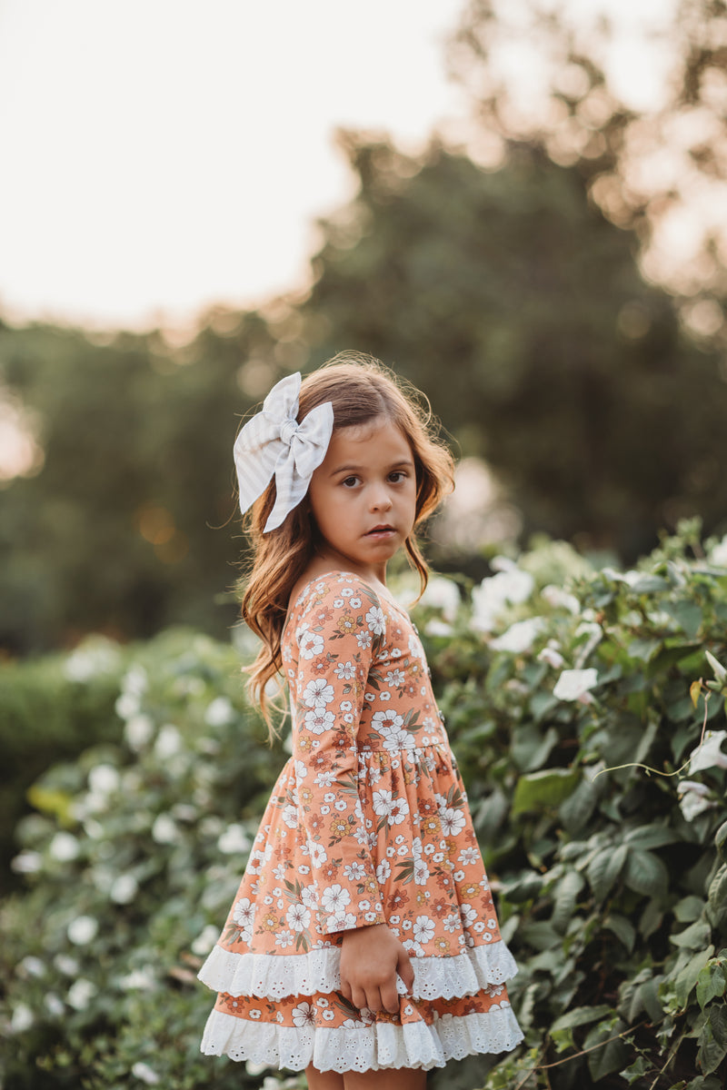 Double Ruffle Dress Floral Symphony