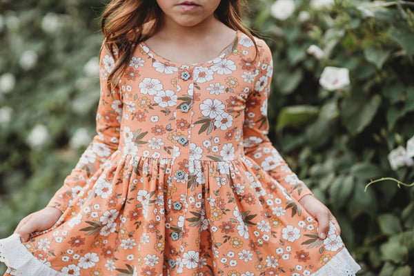 Double Ruffle Dress Floral Symphony