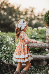 Double Ruffle Dress Floral Symphony