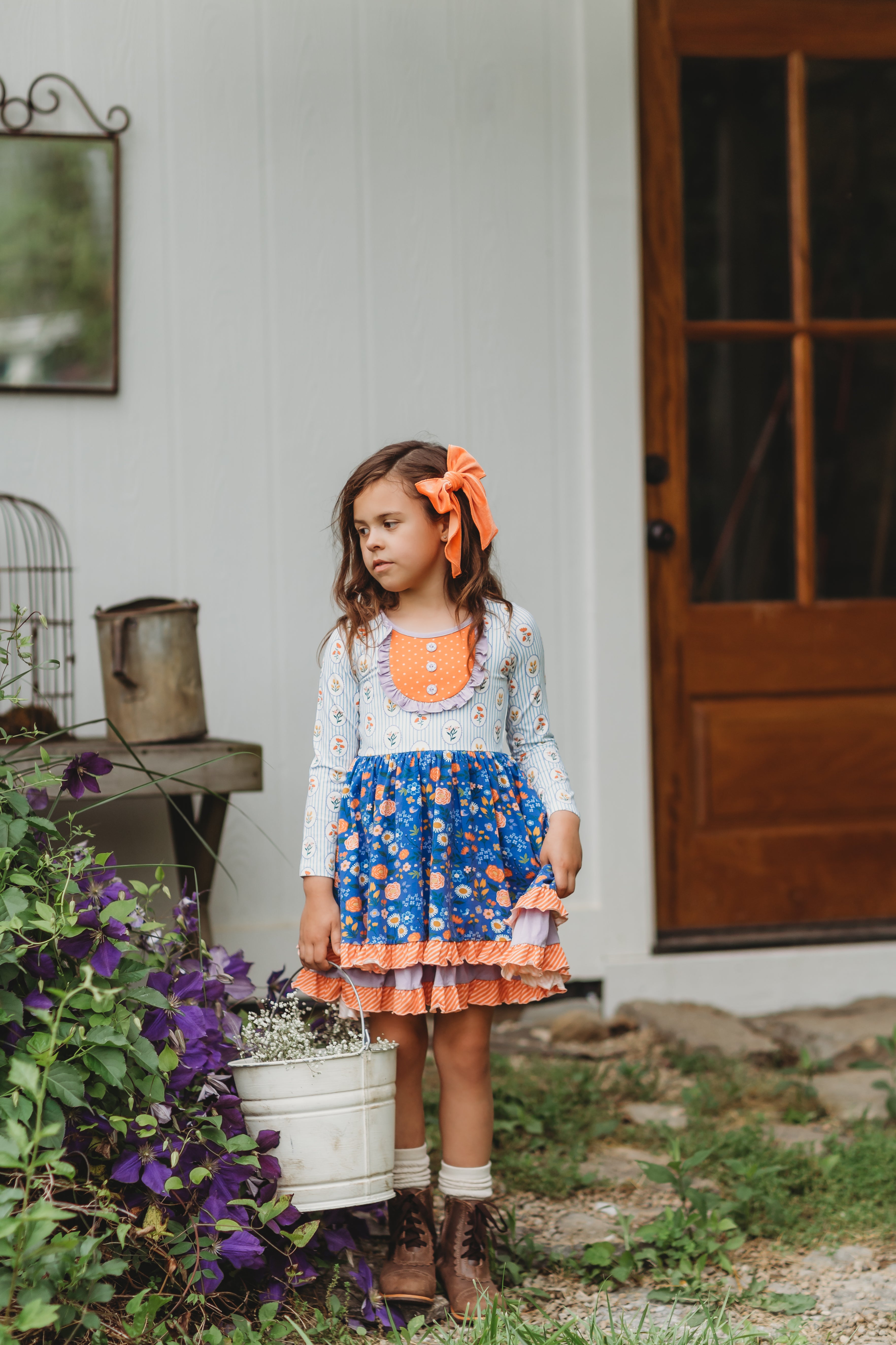 Sunlit Sapphire Ruffle Dress