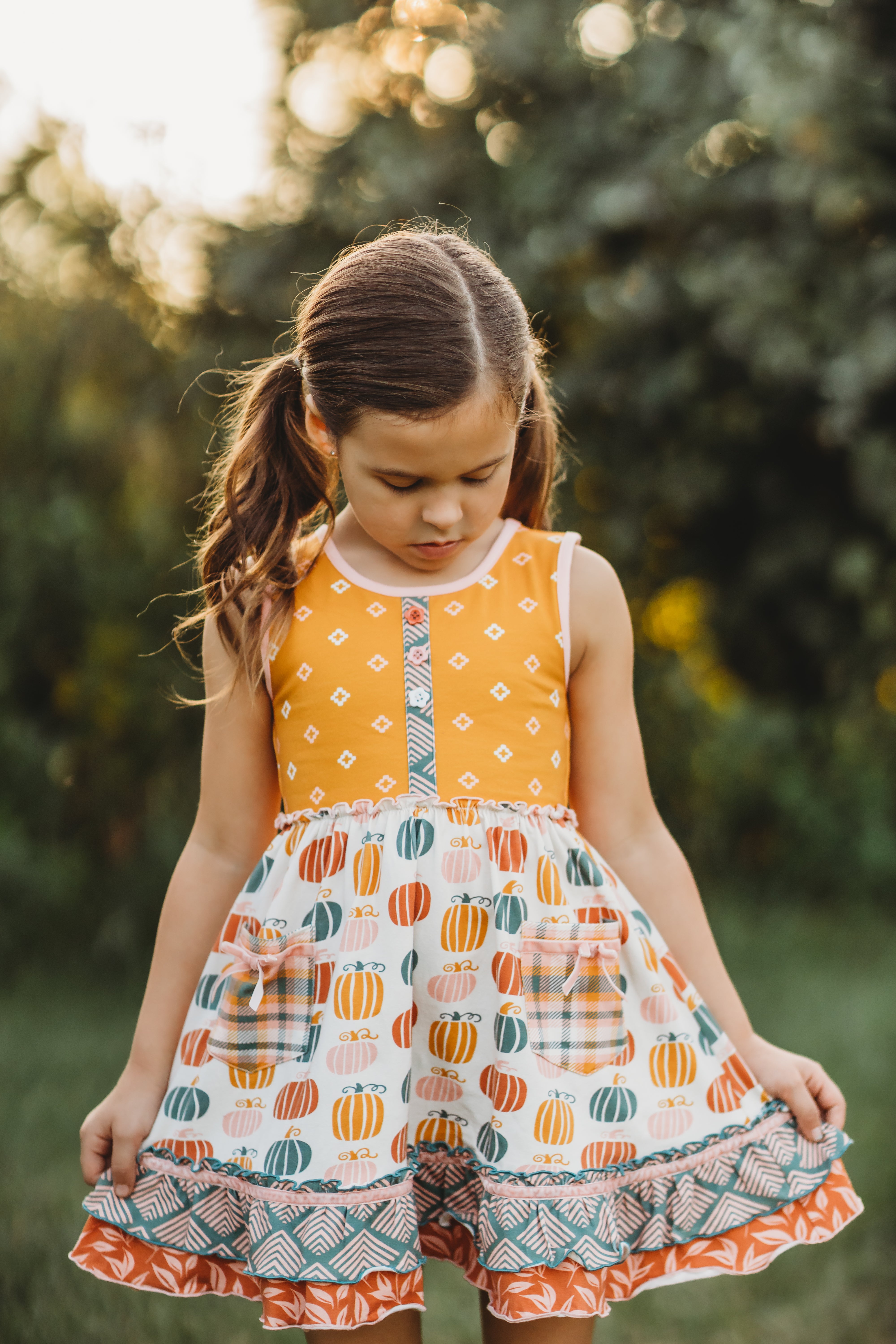 Little Pumpkin Jubilee Ruffle Dress