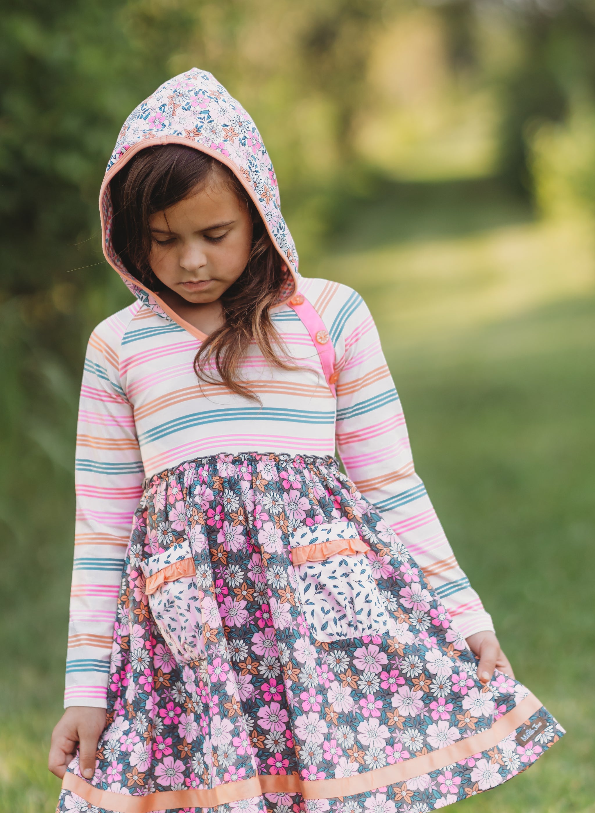 Twilight Blossom Hooded Dress 12/18M Twilight Blossom Hooded Dress 12/18M