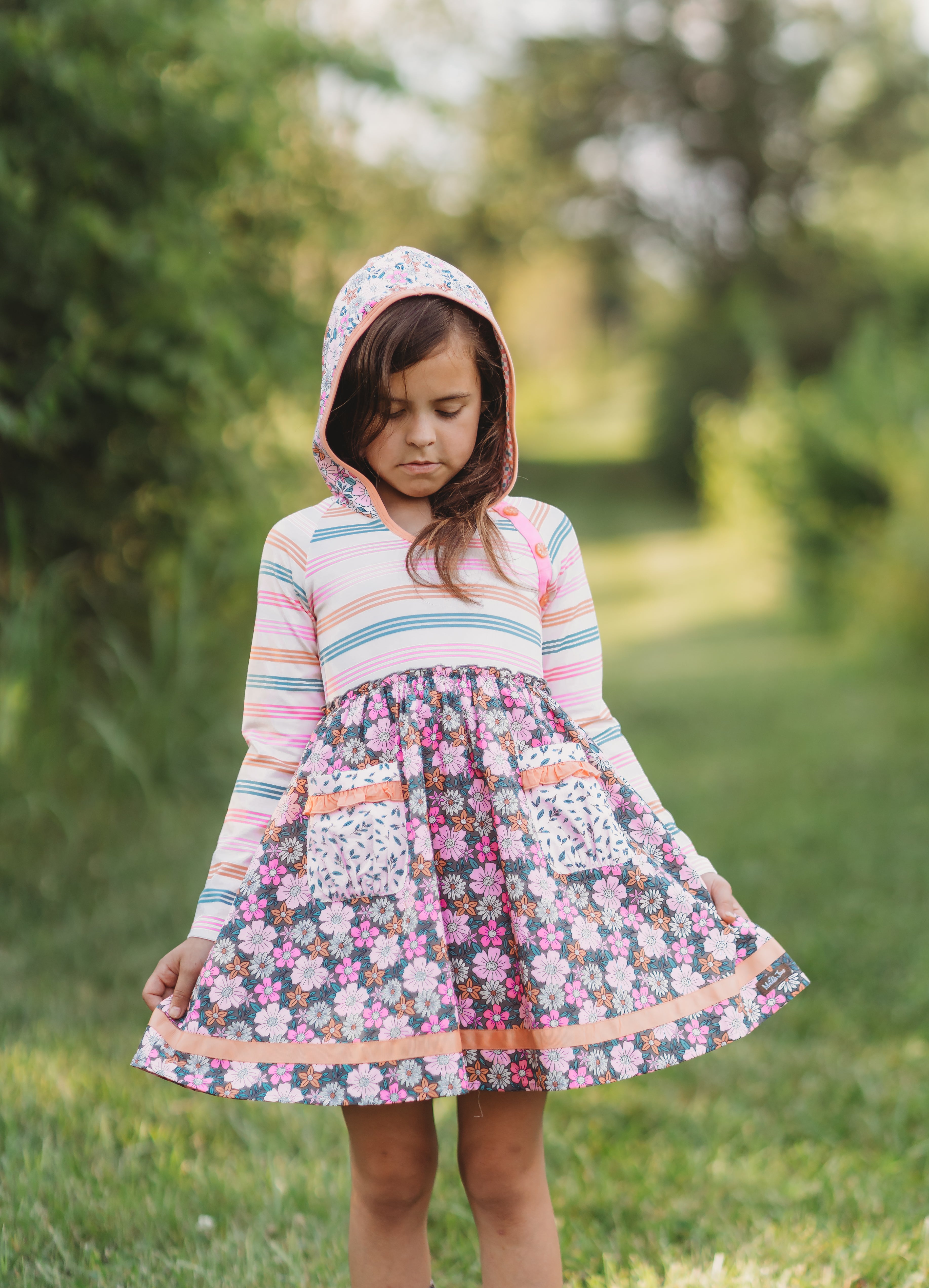 Twilight Blossom Hooded Dress